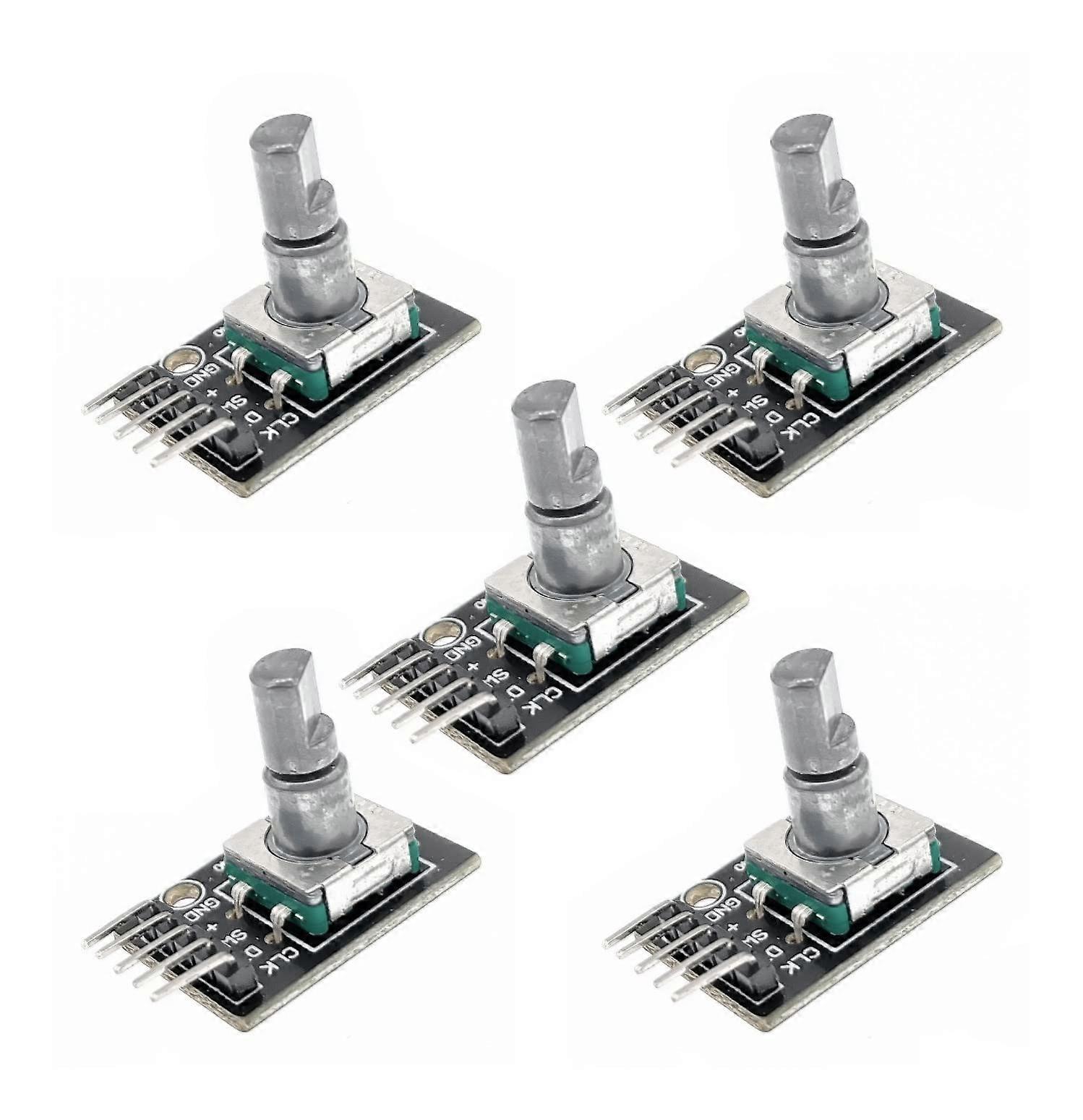 KY-040 Rotary Encoder 5 Pin 360 Degree Module with Push Button Switch, Pack of 5 for Arduino and Raspberry Pi Projects