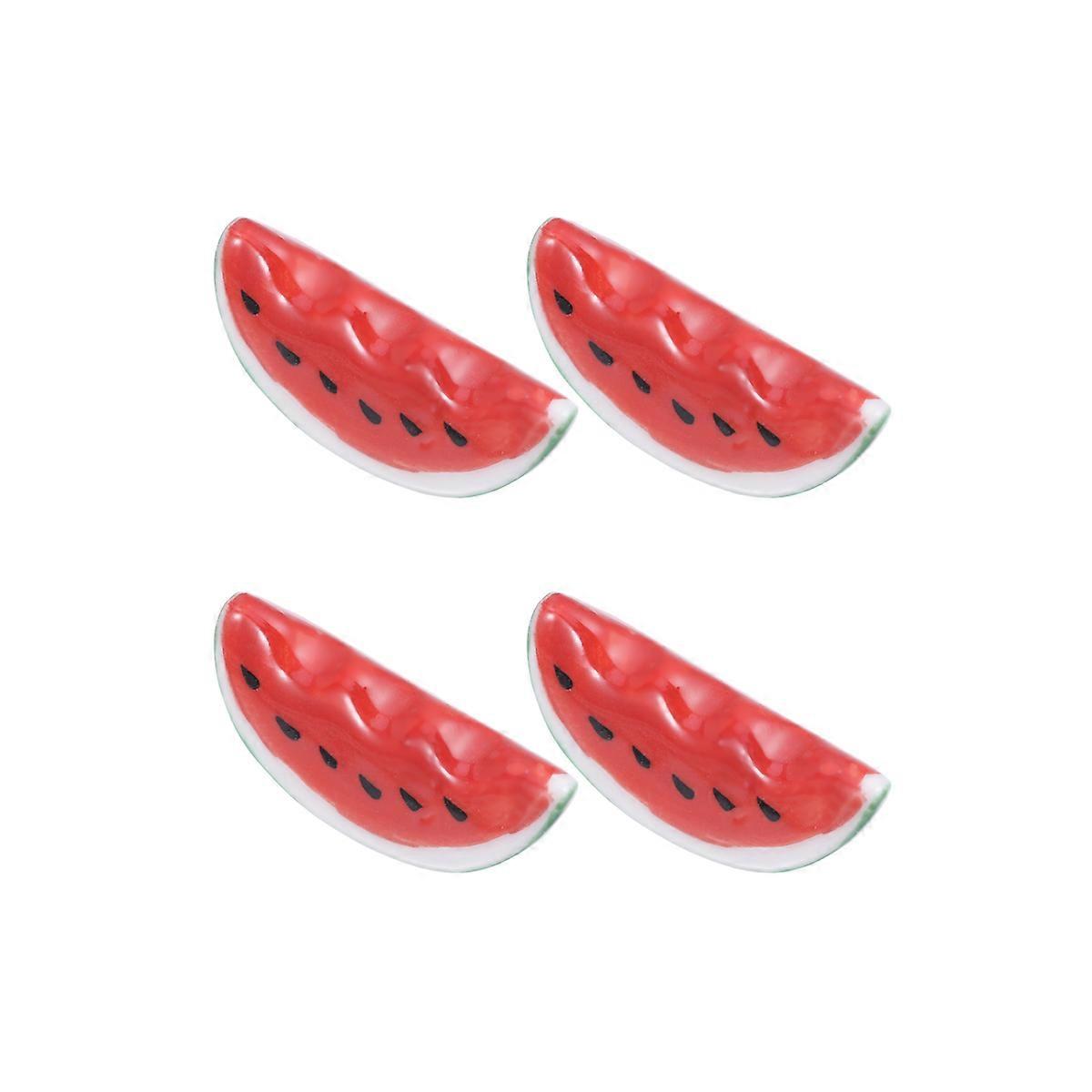 Ceramic Chopsticks Rack Watermelon Shape Dining Table Decor Red 5.5 x 2 x 2 cm Chopsticks Rest 6Pcs