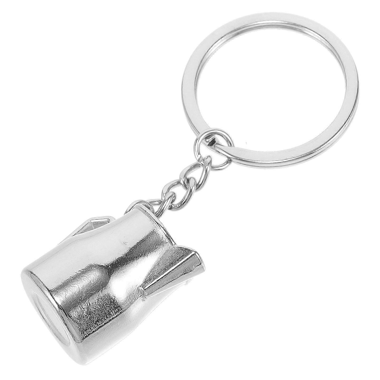 Chic Latte Art Coffee Cup Keychain Pendant Mini Frothing Pitcher Handbag Charm for Coffee Lovers Decorative Keyring Accessory Unique Purse Charm Idea