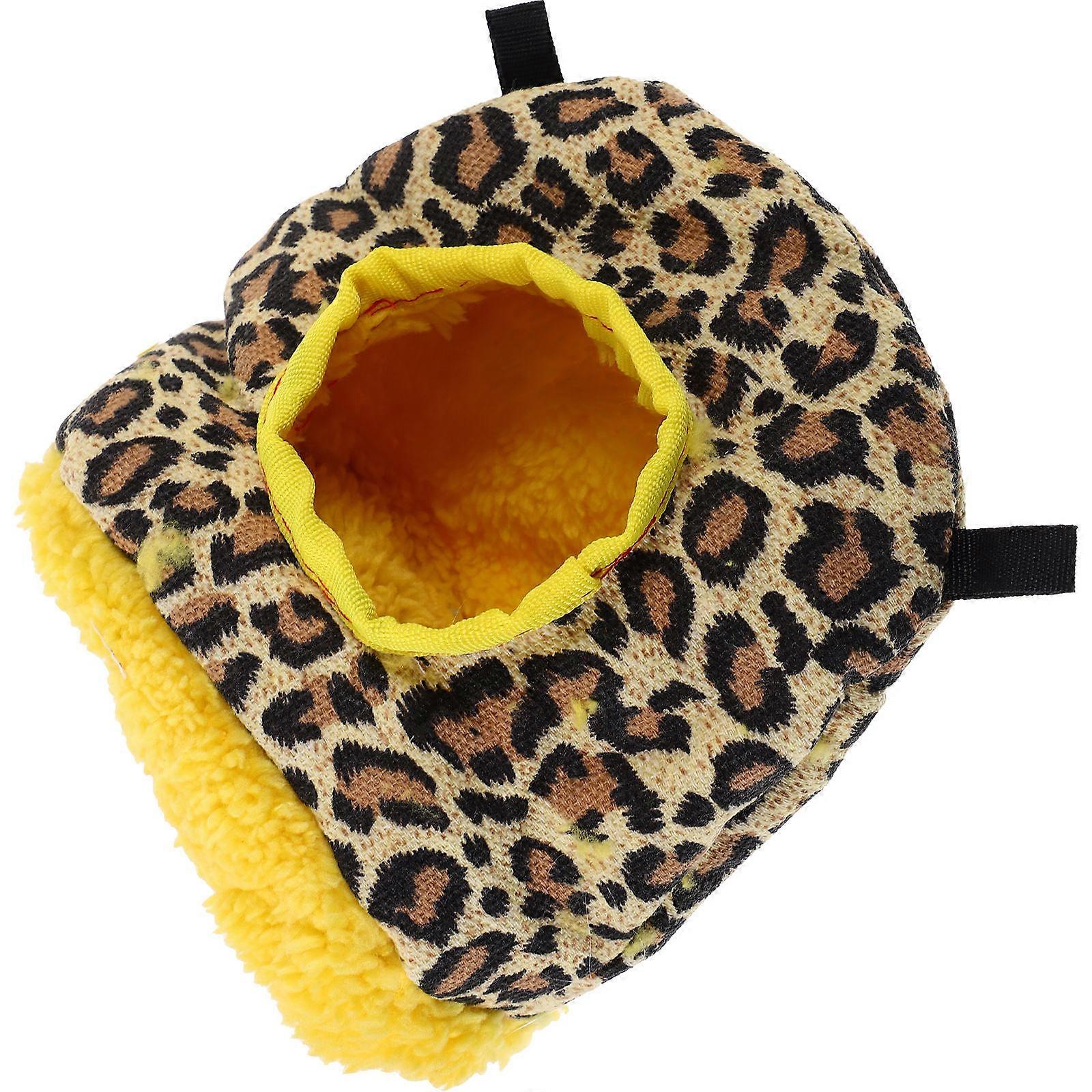 Parakeet Warm Bed Bird Hammock Winter Use Indoor Hanging Leopard 15.00X13.00X9.00CM Sleeping Comfort 1Set