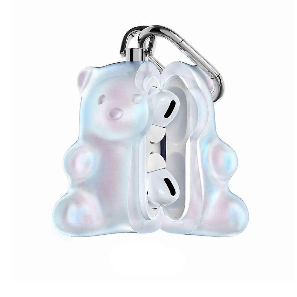 Custodia protettiva a forma di orso per Air Pods, custodia per auricolari con orso con copertura trasparente in silicone