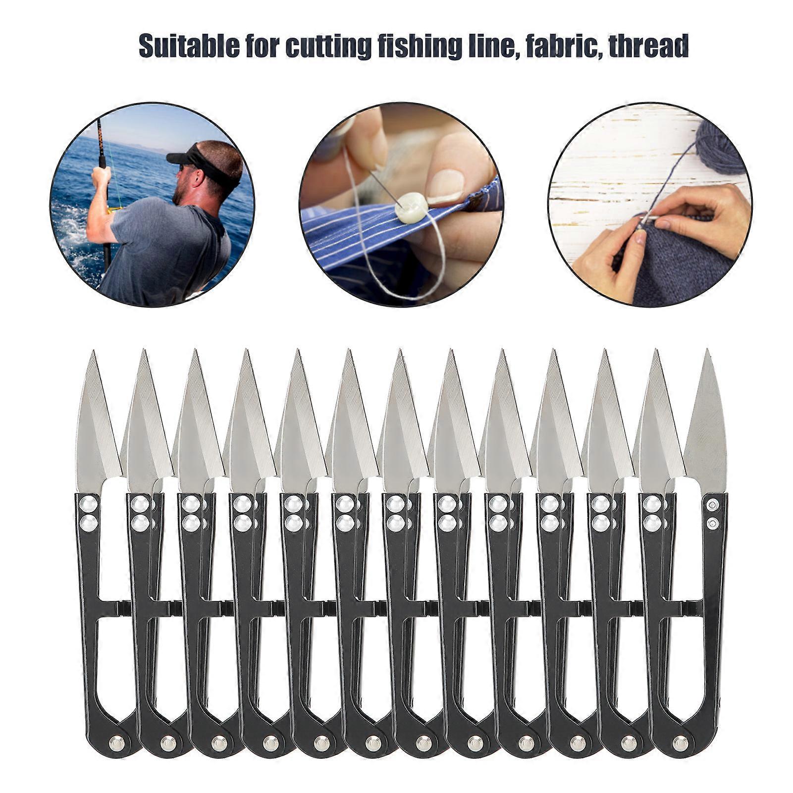 12pcs SK5 High Carbon Steel U-Shaped Spring Thread Scissors Cross Stitch Scissors DIY Thread Cutter