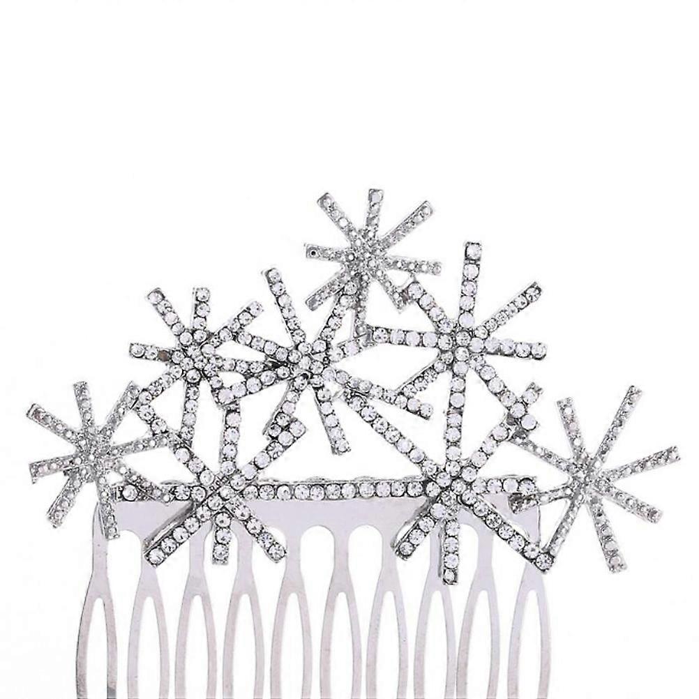 Hair Combs For Bridesmaids Snowflake Comb Rhinestone Side Hair Combs Bridal Party M 2Pack