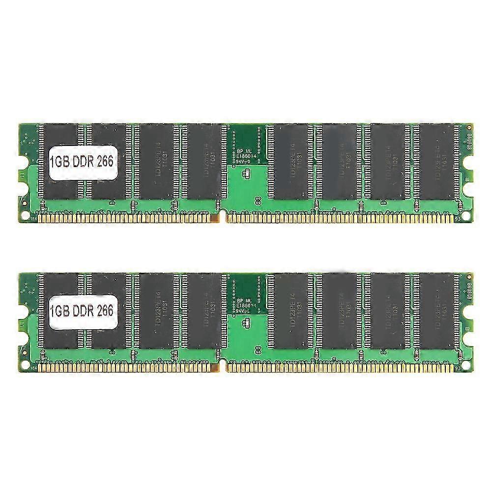 2Pcs Memory Module Desktop Full Compatible DoubleSided 16Grain DDR 1GB 226Mhz PC2100