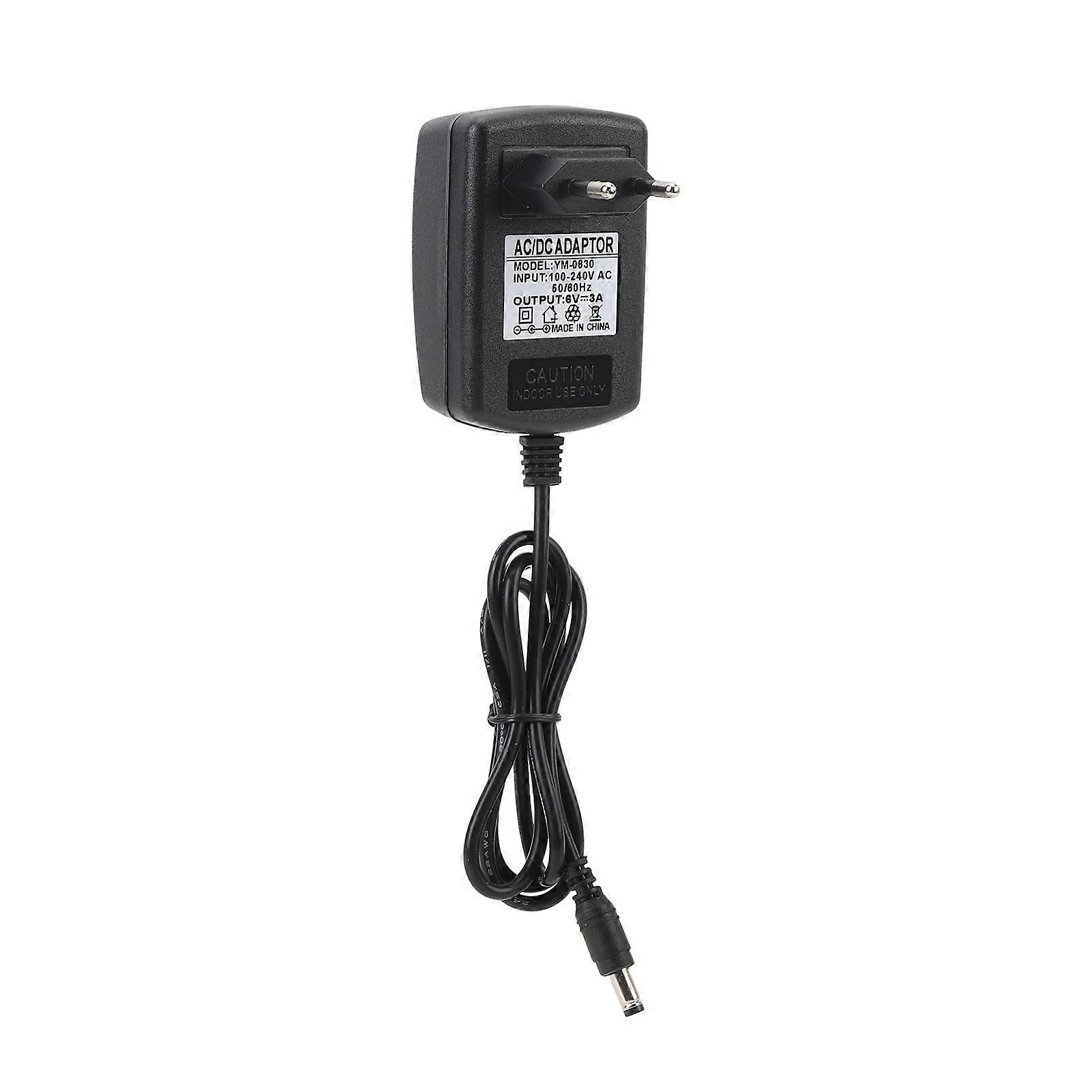 Power Adapter with DC 5.5 x 2.5mm Jack, Charging Power Cable for LED Screen Game Console, Output 6V 3A 18W, EU Plug