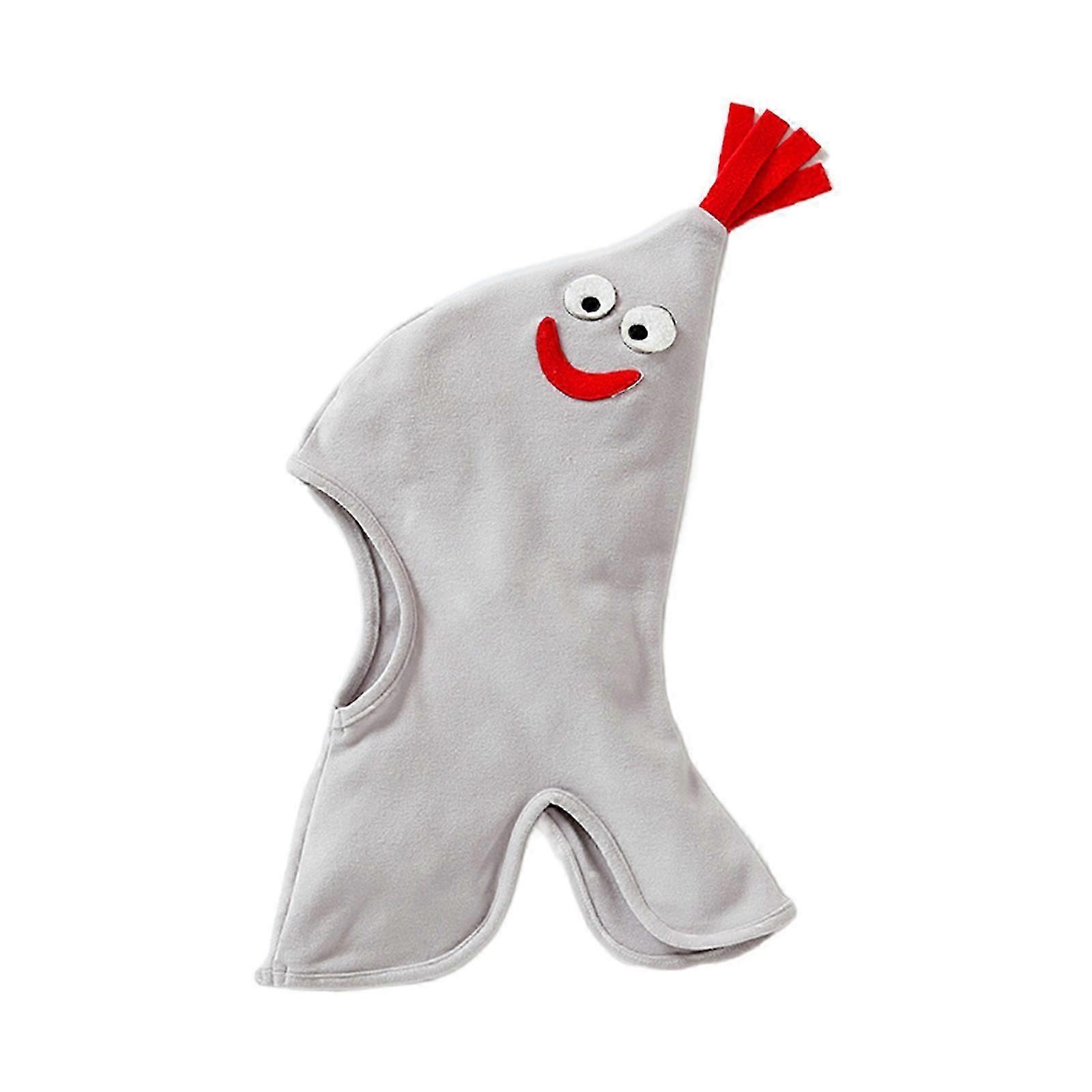Stylish Rooster Shape Scarf Hat Soft Comfortable Bonnet Caps Warm Integrated Beanie Neckerchief for Autumn Cold Weather light blue
