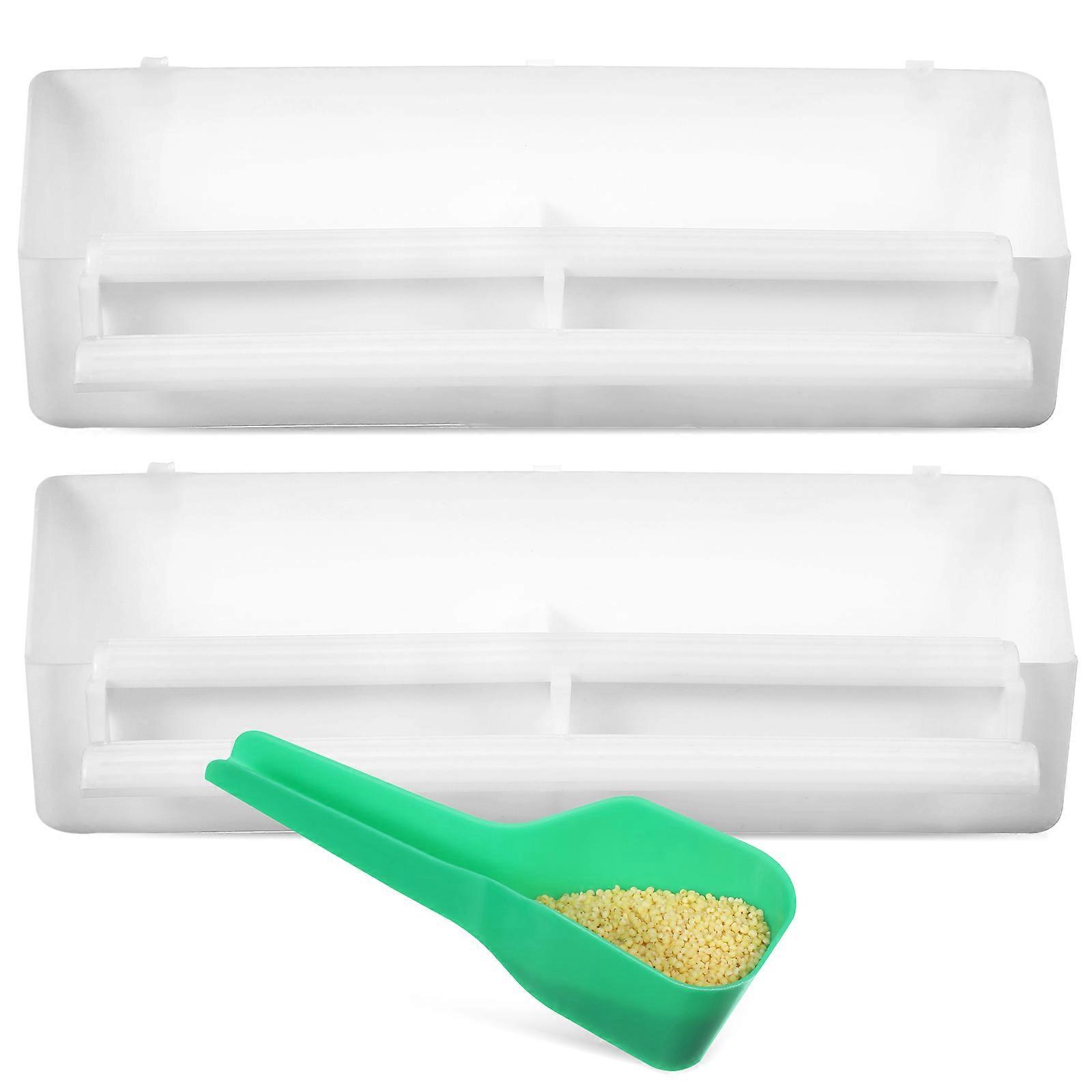 Plats de cage à oiseaux Mangeoire à oiseaux Deux compartiments Installation facile 1Set