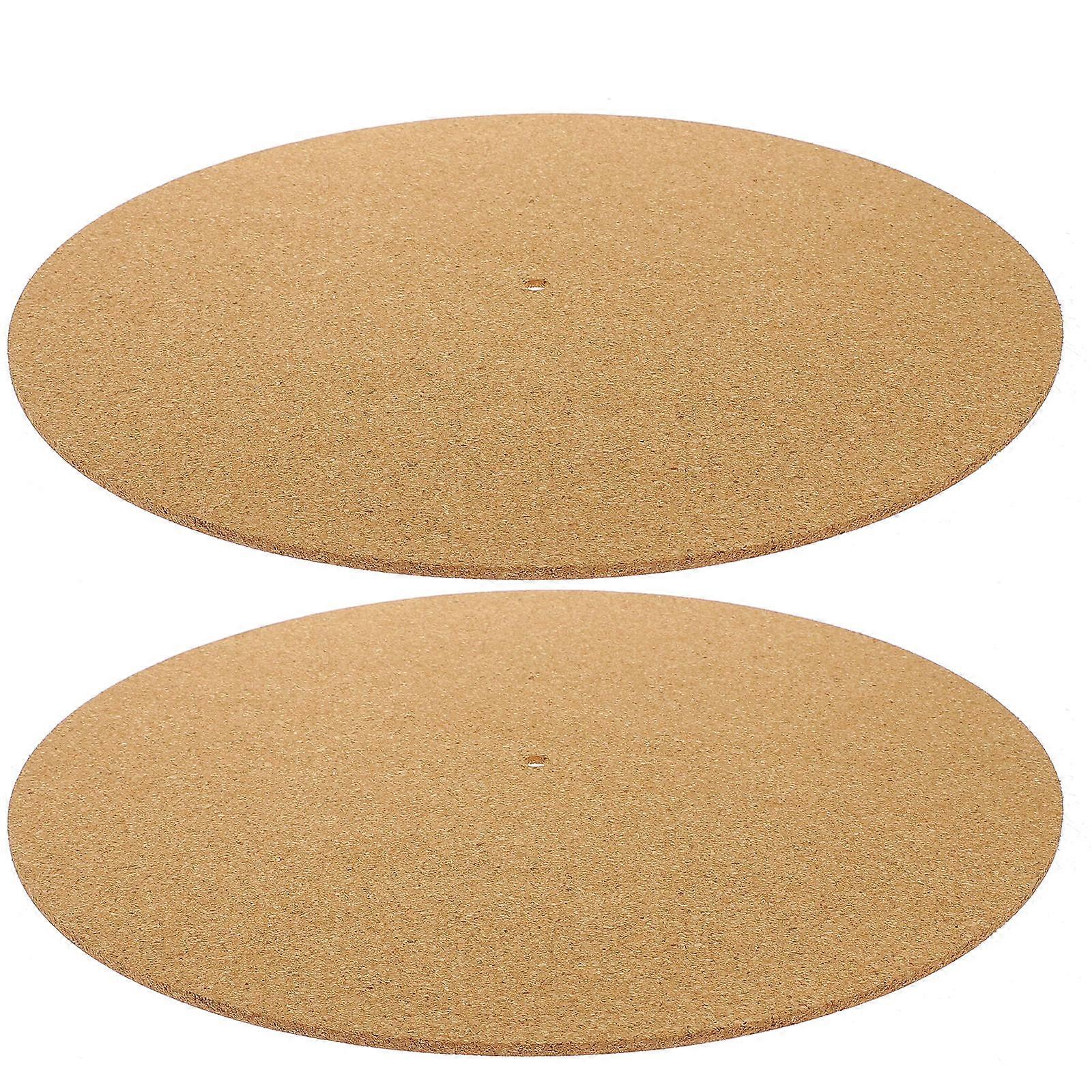Turntable Record Pad Cork Turntable Mat Vibration Reduction For Enthusiasts 11.7X11.7X0.1in 2Pcs