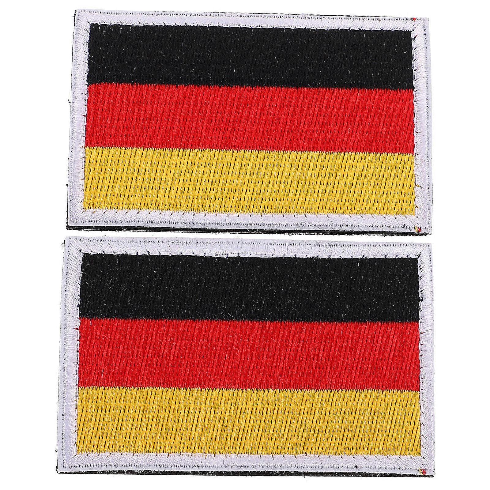 Embroidered National Applique Diy Flag Design Rectangular Multi 8x5x0.3cm 2Pcs