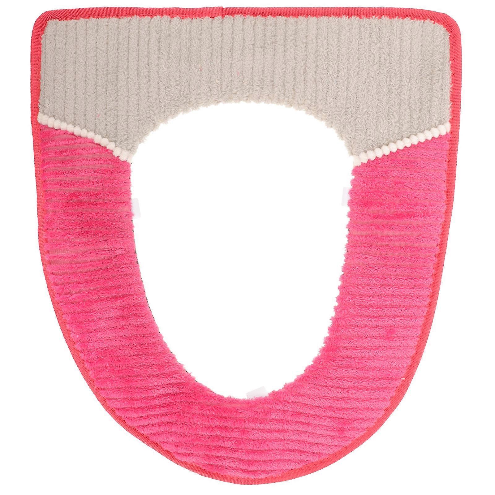 Toilet Seat Warmer Soft Toilet Seat Cushion Winter Home Use Purple 43.00X35.00X2.00CM Warm Surface Waterproof 1Pack