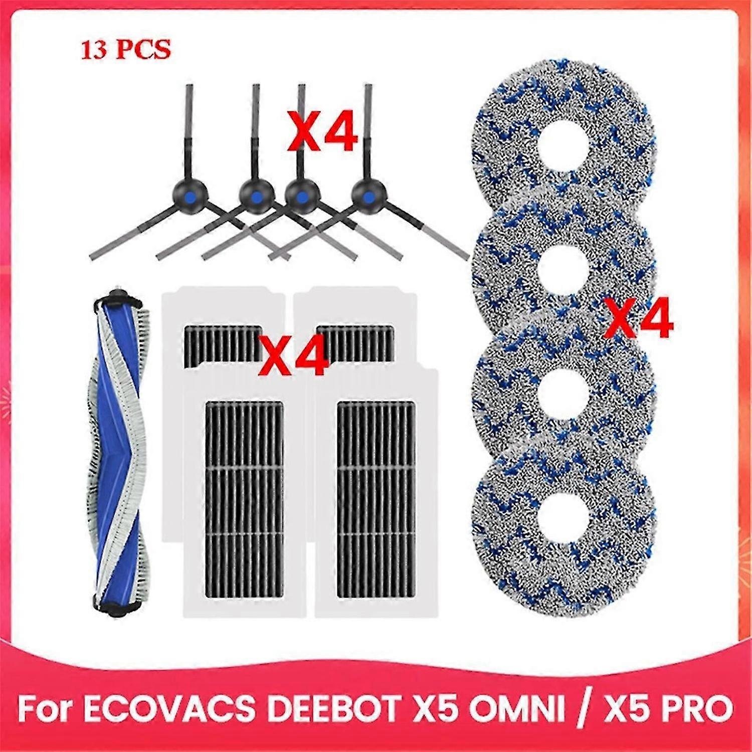 For ECOVACS DEEBOOT X5 OMNI / X5 PRO Robot Vacuum Cleaner Parts Dust Bag Hepa Filter Main Side Brush