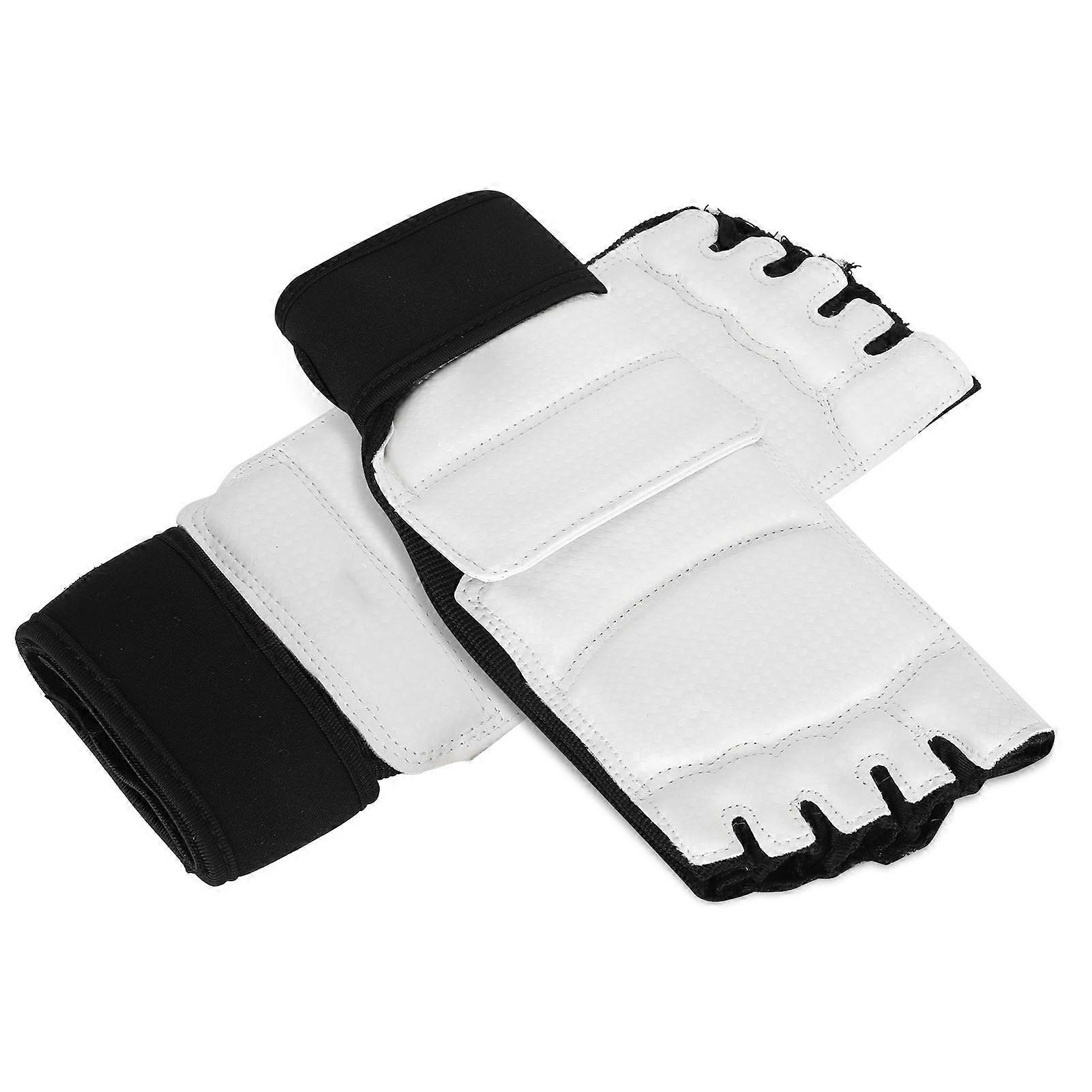2 pcs Taekwondo Foot Guards Cheville Protecteur pour adultes enfants Kickboxing Entraînement en salle Noir Blanc Taille M