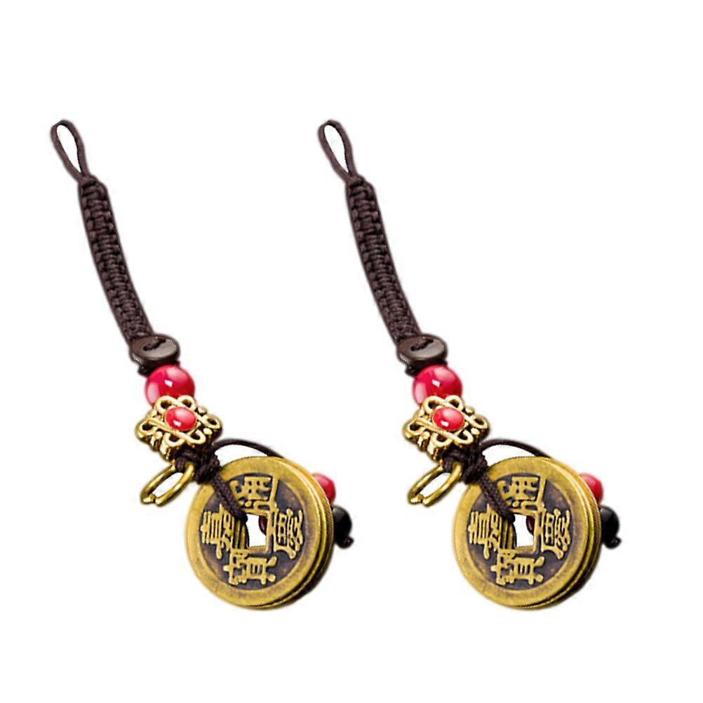 Festival Hanging Decorative Pendants Copper Coin Pendants Daily Use Multi Color 2Pcs