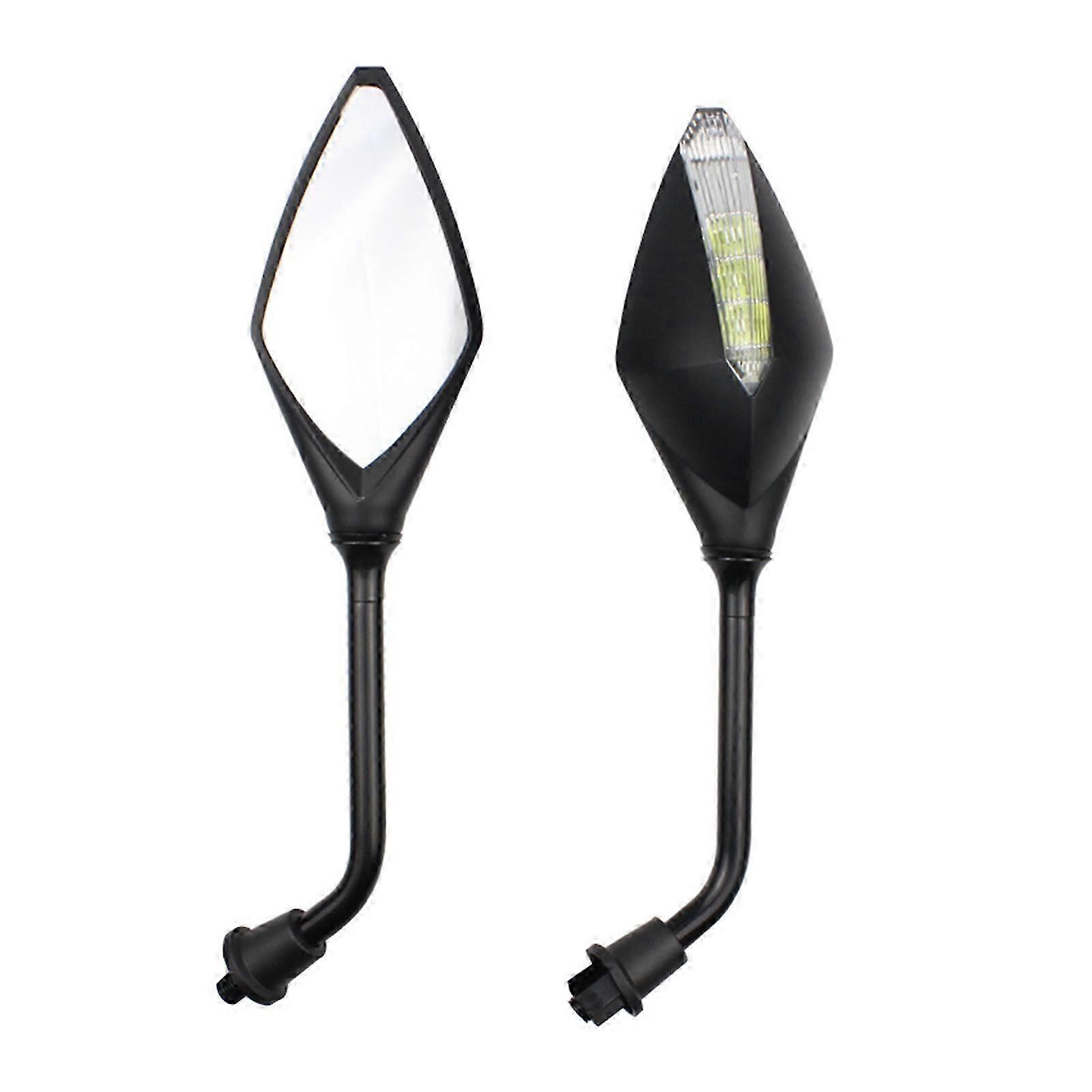 1 paio di specchietti retrovisori a LED per moto, indicatori di direzione, specchietti convessi posteriori per scooter