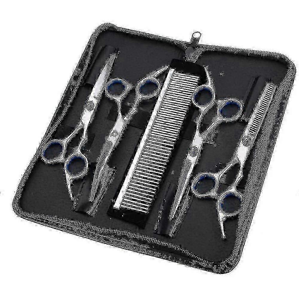 5-in-1 Sharp Curved Grooming Scissors Set for Dogs and Cats