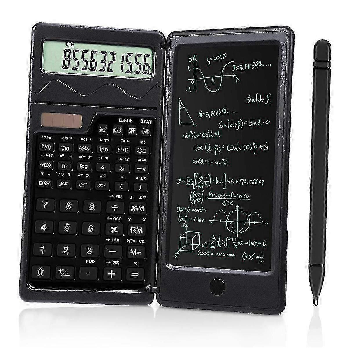 Student Scientific Calculators, 10-Digit LED, Solar/Battery Powered, Math Calculator with Notepad