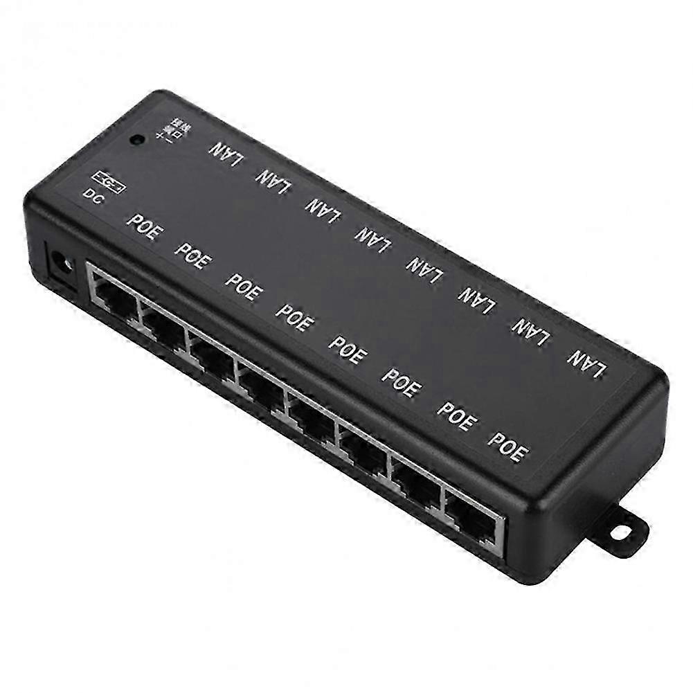 8-Port-PoE-Power-Injector-Adapter für CCTV-Netzwerkkameras und Ethernet-Netzteil