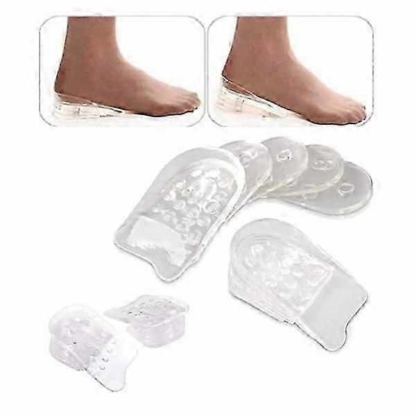 5-pack Gel Shoe Inserts for Increased Length Up to 3cm, Transparent