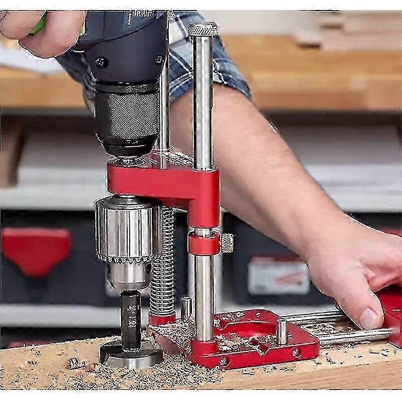 Drill Locator Portable Drill Jig Guide Precise Drill Locator Steel Carpenter WoodworkIng Tool Modello: Nero