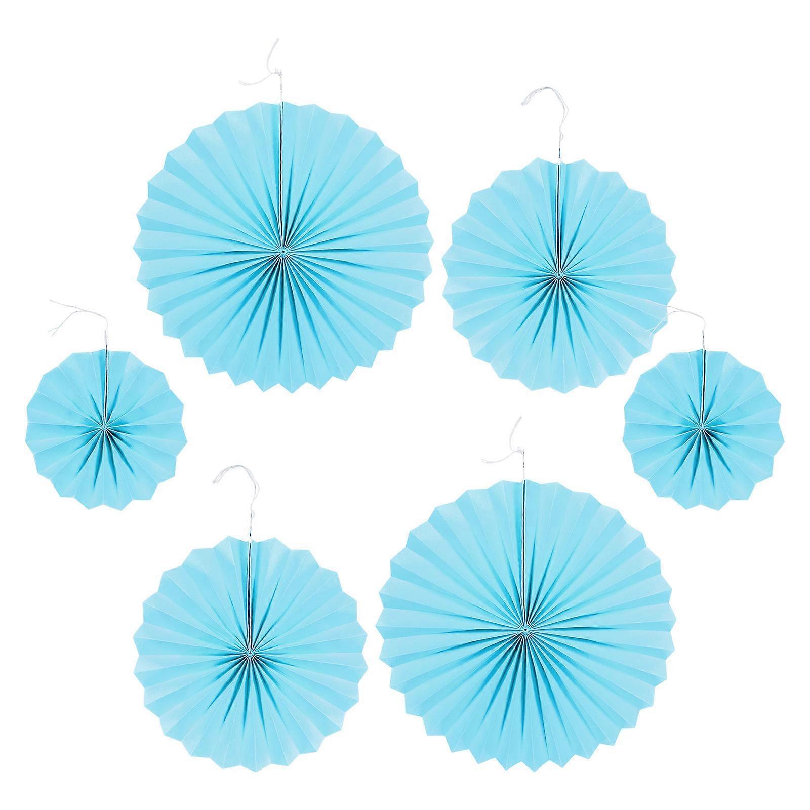 Wedding Paper Fans Photo Prop Atmosphere Creation Flower Shape Couples 40x40cm 6Pcs