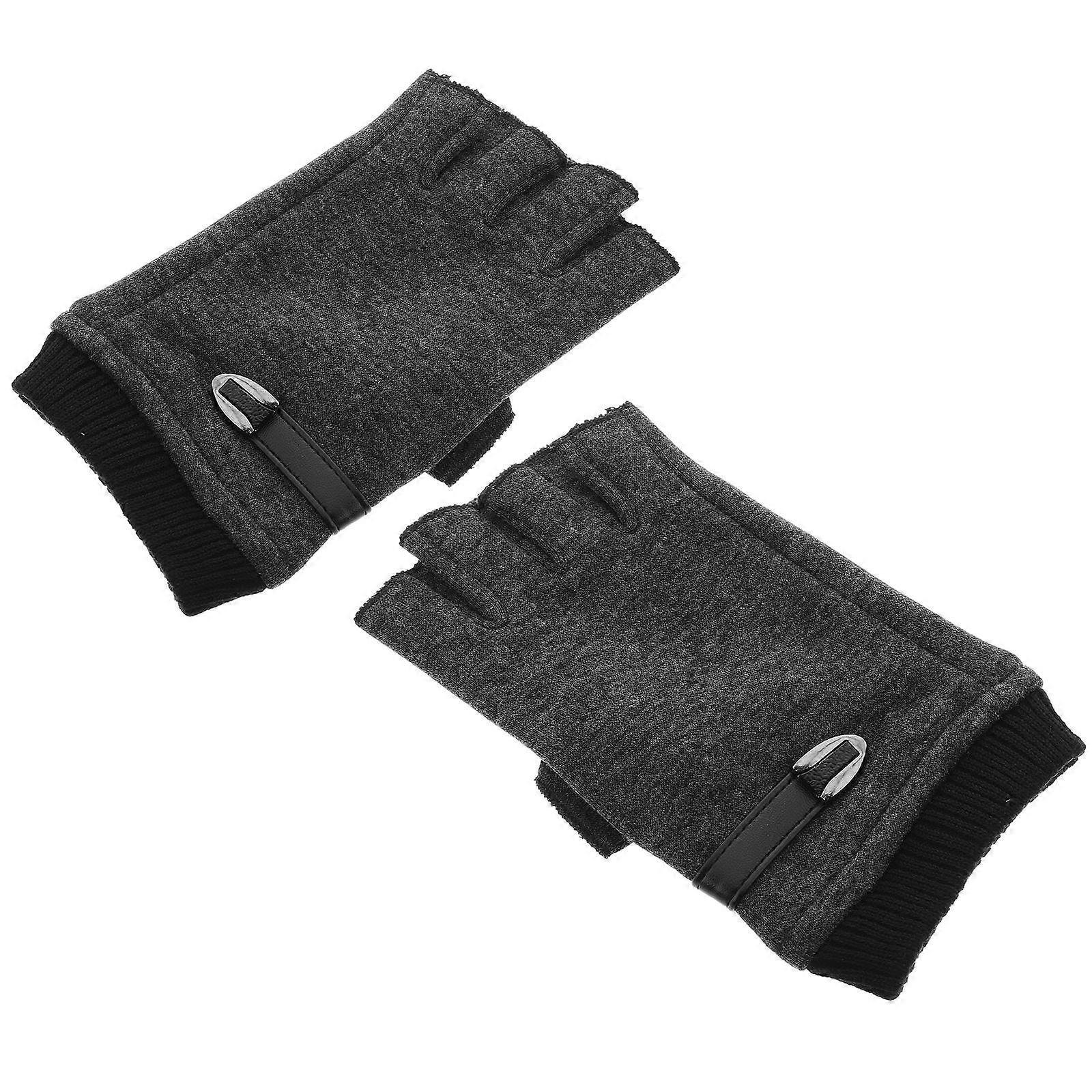 Warm Driving Gloves Half Finger Biking Gloves Winter Antislip Grip Non-falling Velvet 1 Pair