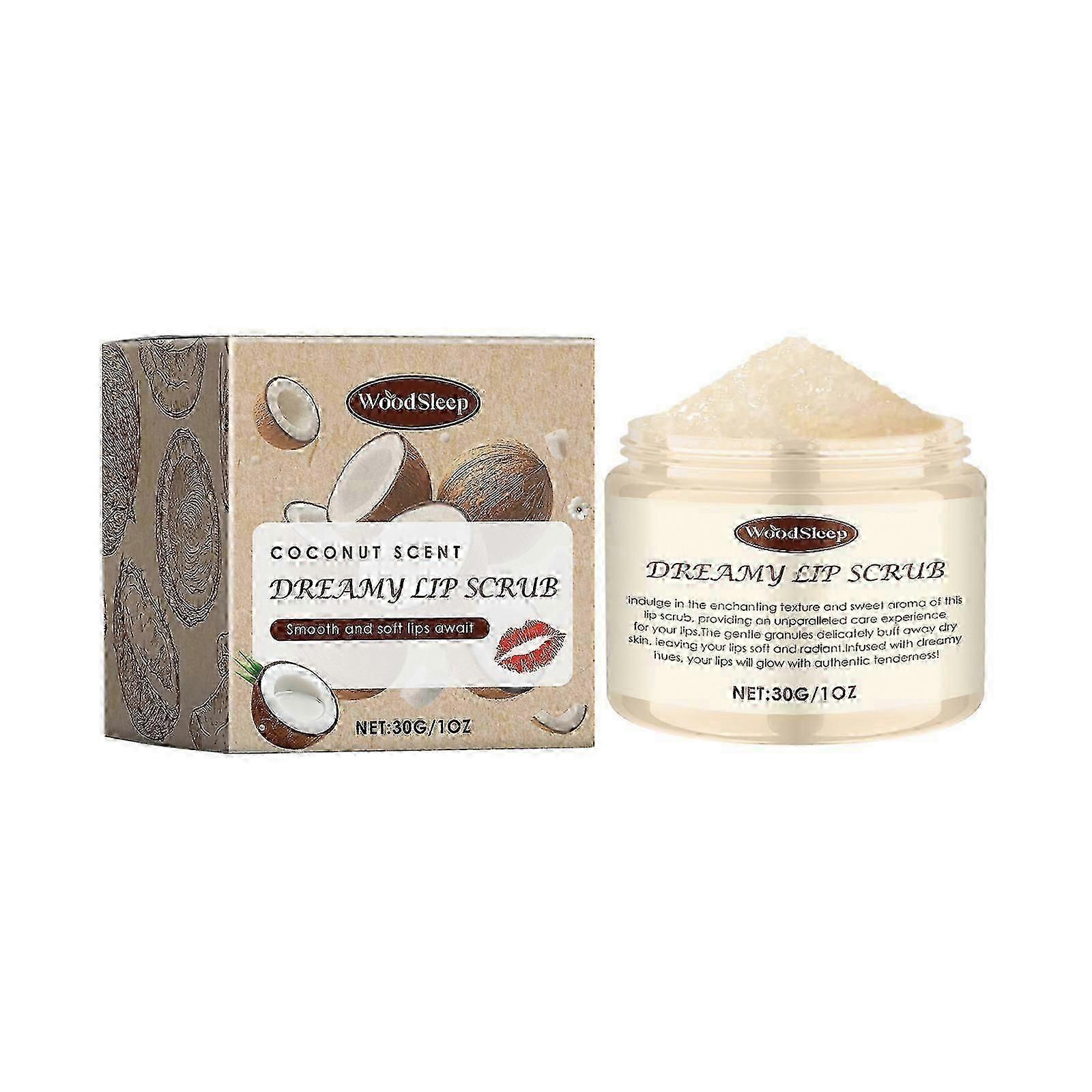 Vanilla Lip Scrub - Exfoliator for Chapped Lips - Nourishing, Smooth & Soft Conditioning with Shea butter and Jojoba seed oil