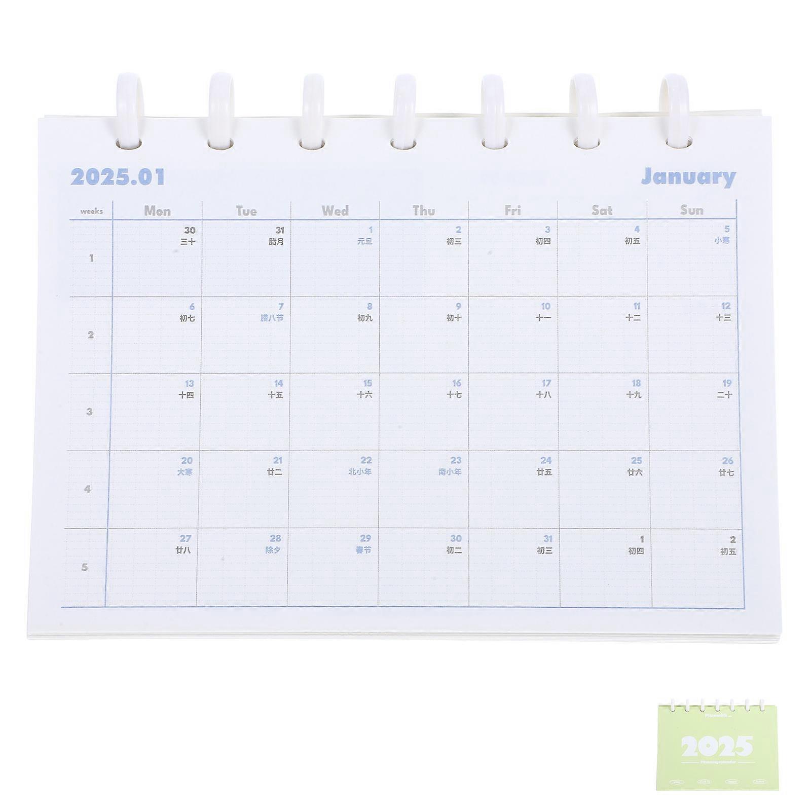 Months Calendar Desk Flip Calendar For Home Use Office Use Date Tracking 7.9×5.5×3.4in 1 Set