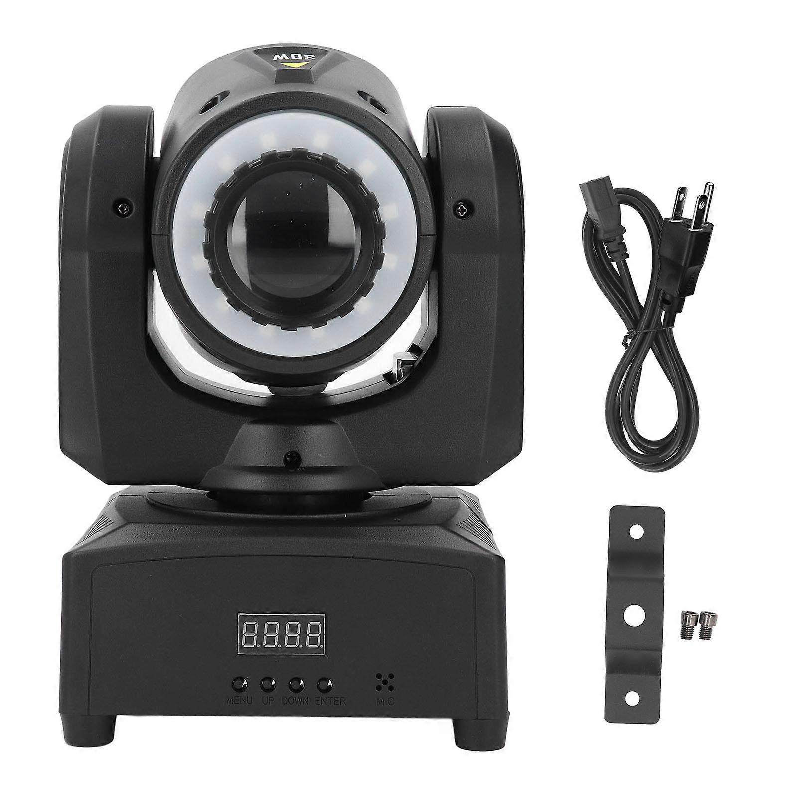 30W LED Moving Head Light - 8 Gobos, 8 Colors, DMX 512, Perfect for DJ Parties & Weddings