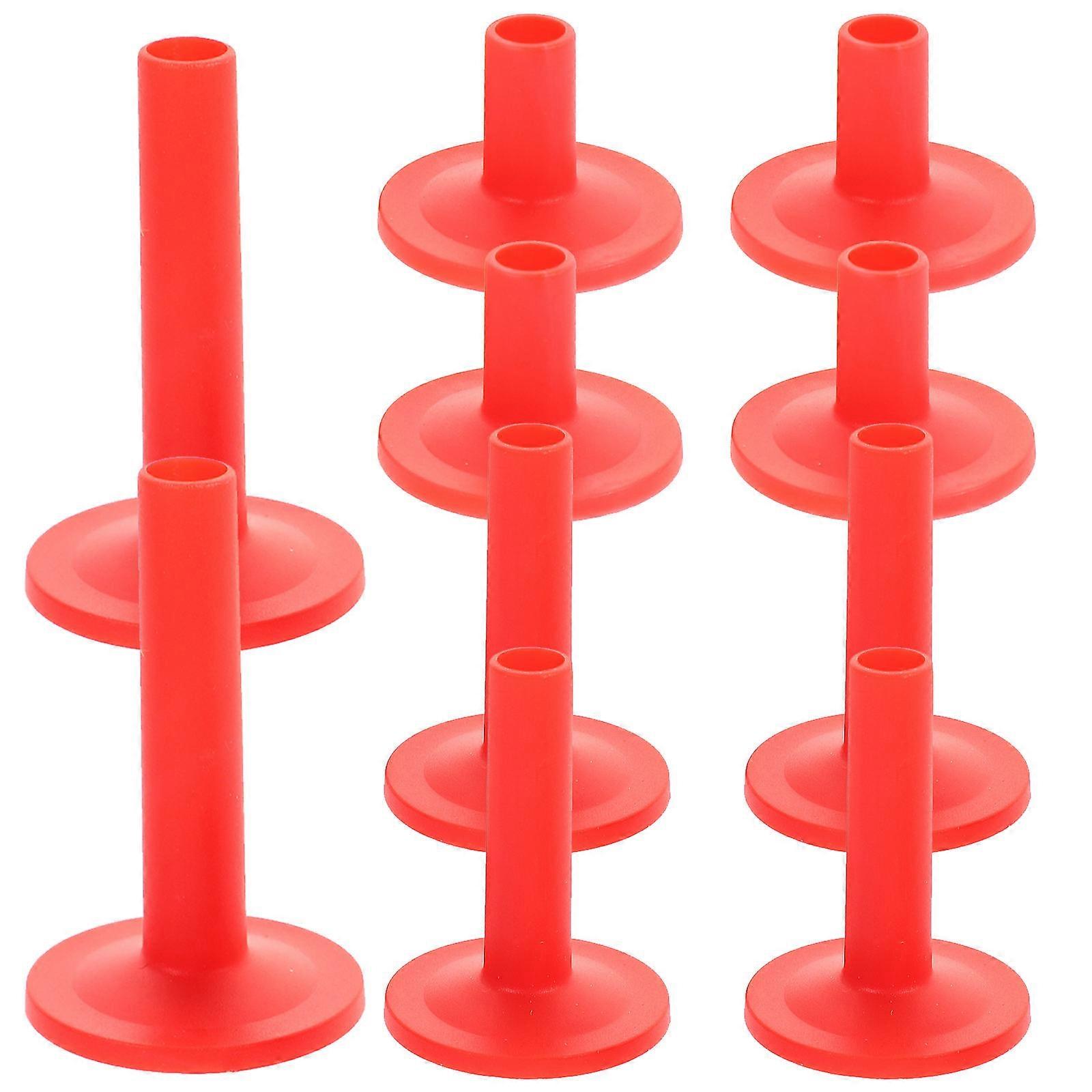 12 Red Plastic Cymbal Sleeves with Flange Base for Drum Kits – Durable, Rust Resistant, Easy Install, Wear Resistant Percussion Replacement Parts