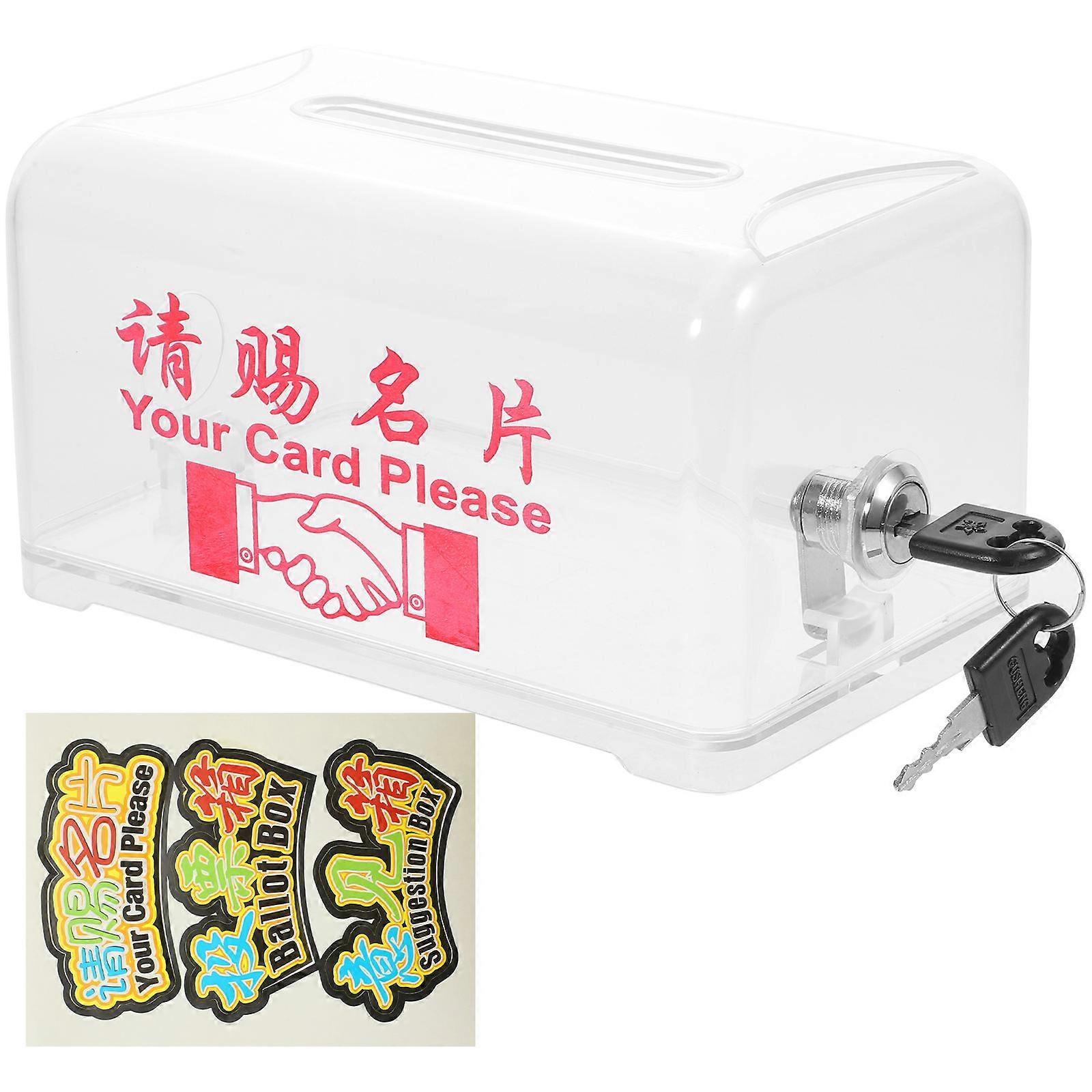 Business Cards Collection Business Cards Holder Simple Structure Transparent For Clinics 18.5X11.5CM 1Set