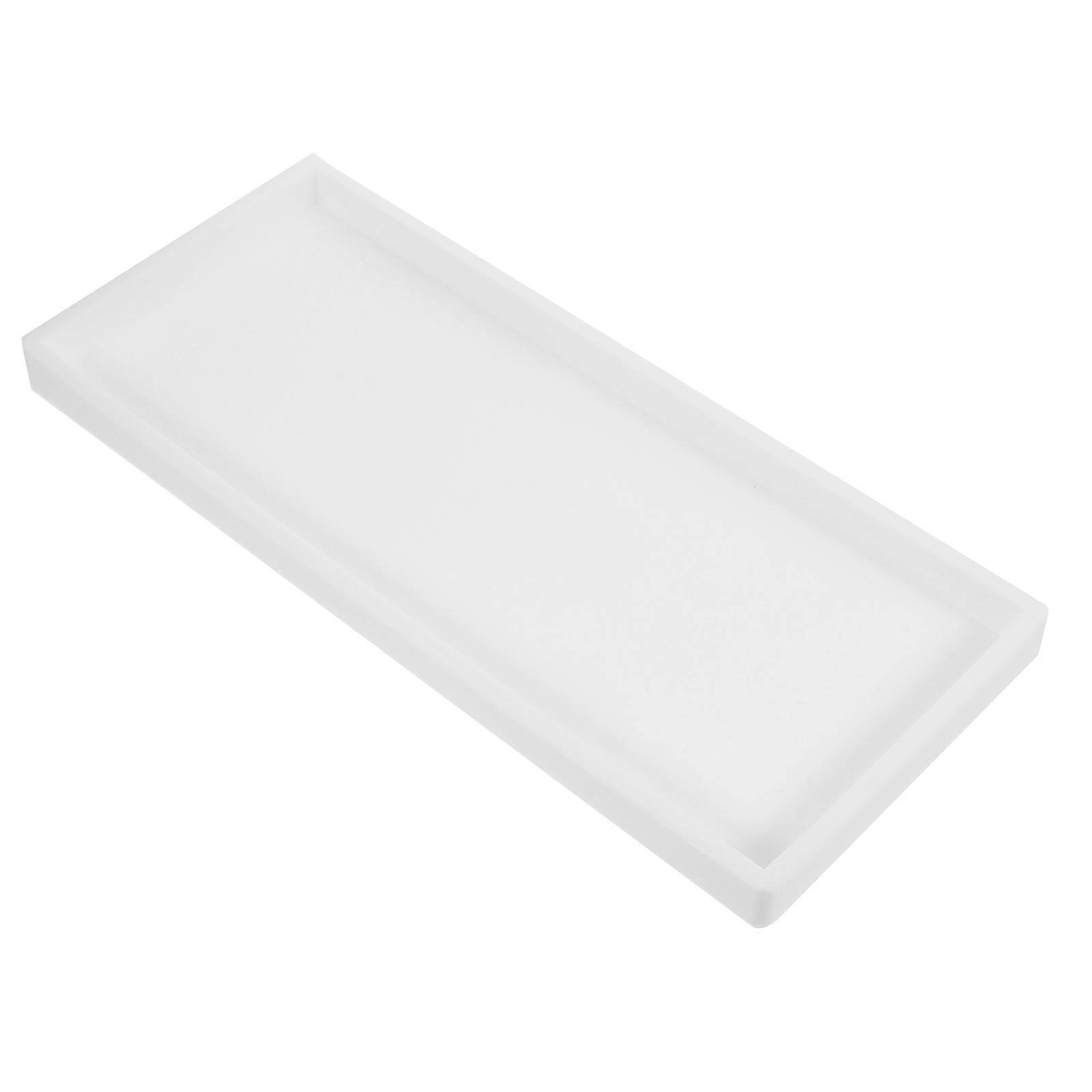 Decorative Organizer Tray Silicone Storage Plate For Homeowners White 31.00X13.50X2.00CM Non-slip 1Pcs