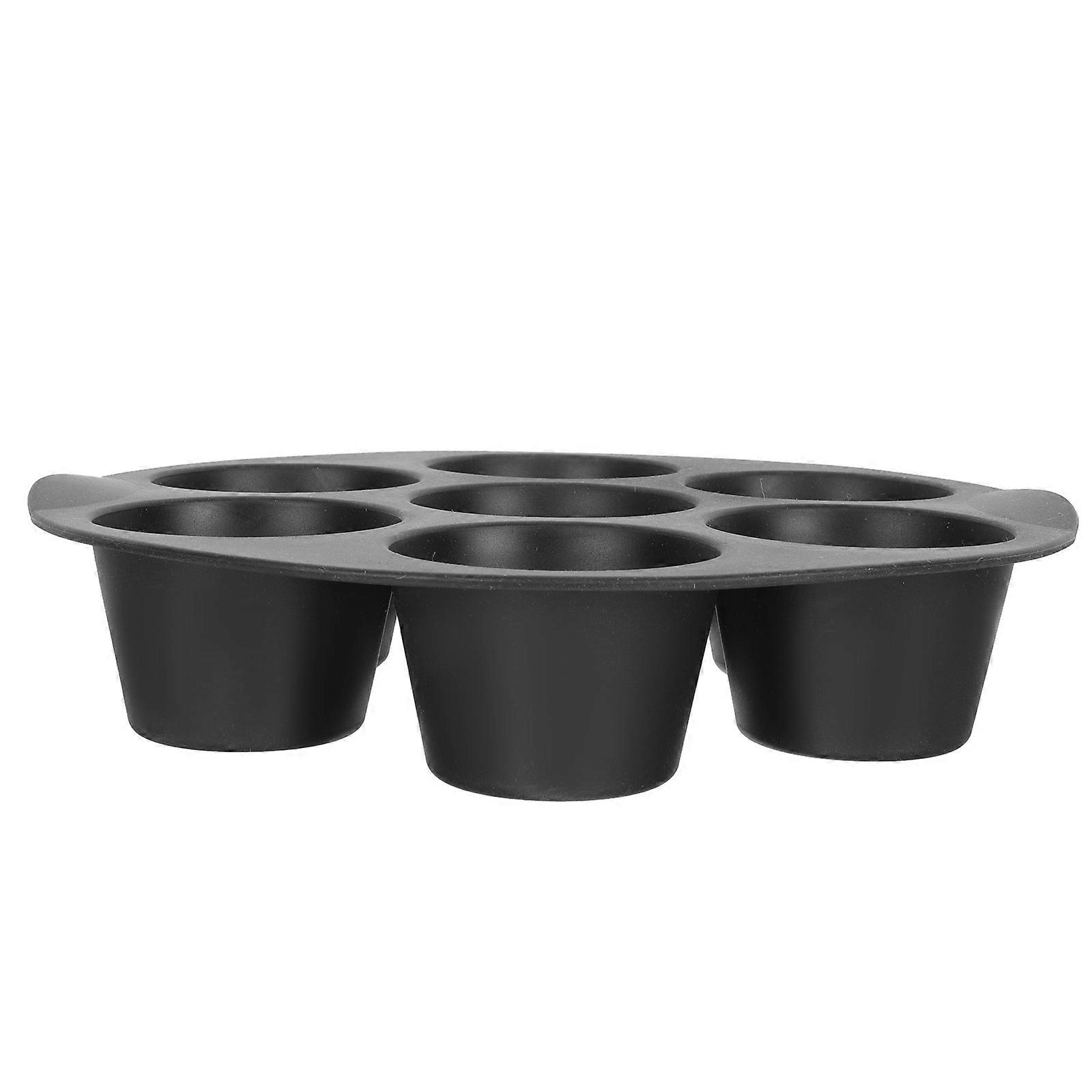 Silicone Cake Baking Moulds for Baking Use with 7 Holes Flexible Black Pan
