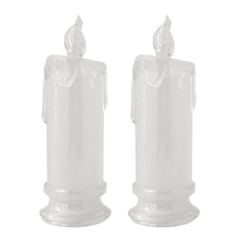 Decorative Night Light Simulation Candle Shape Style Bathroom 18X7CM Plastic Lighting 2Pcs