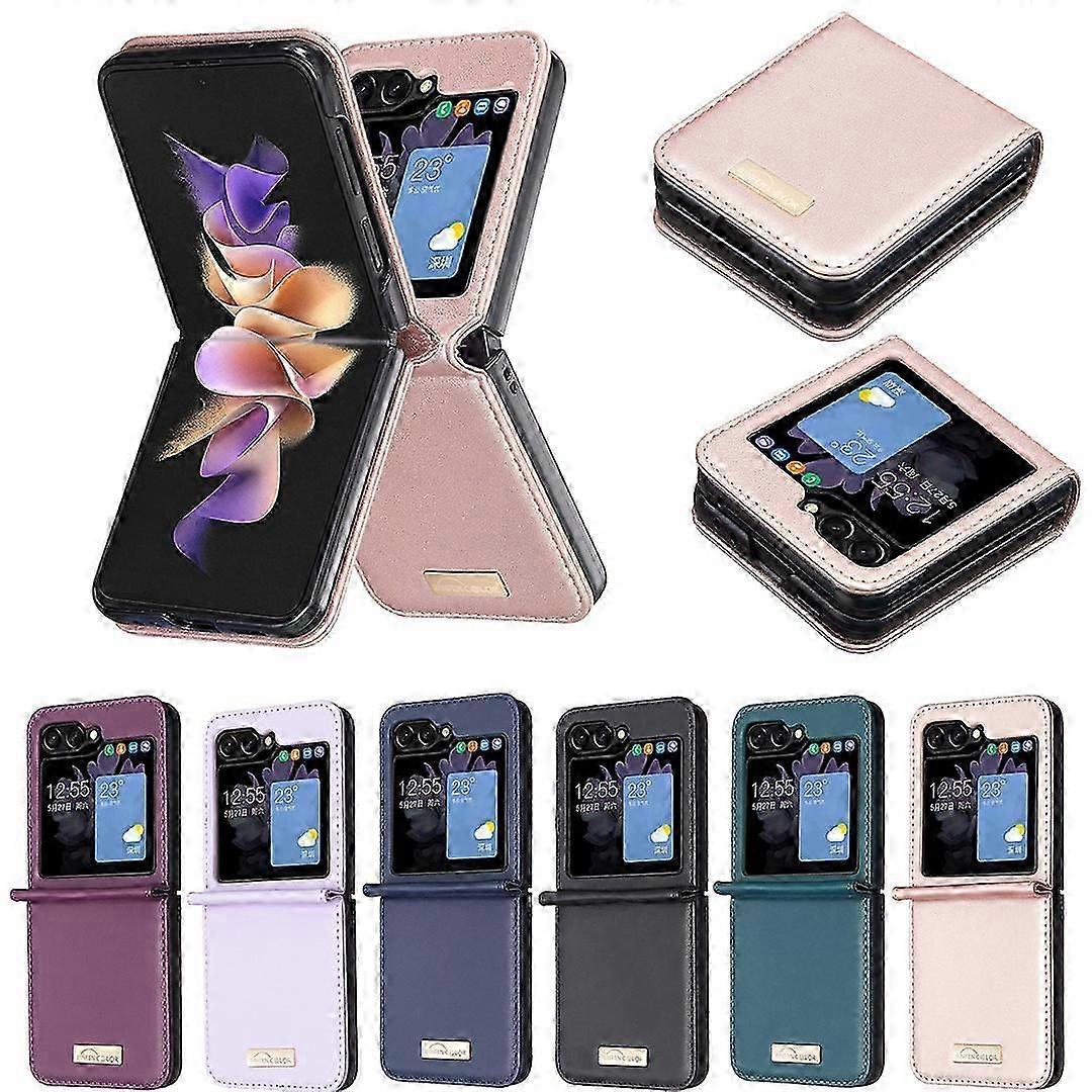 PU Leather + Hard PC Shell Ultra Thin Slim Durable Protective Phone Case for Samsung Galaxy Z Flip 6