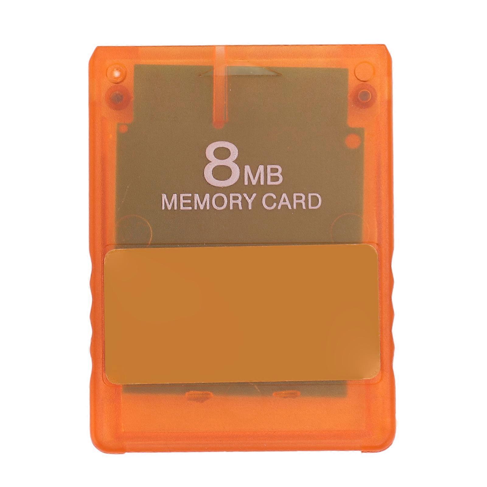 8MB Transparent Orange Console Memory Card with OPL HD Loader for Enhanced Gaming Fun