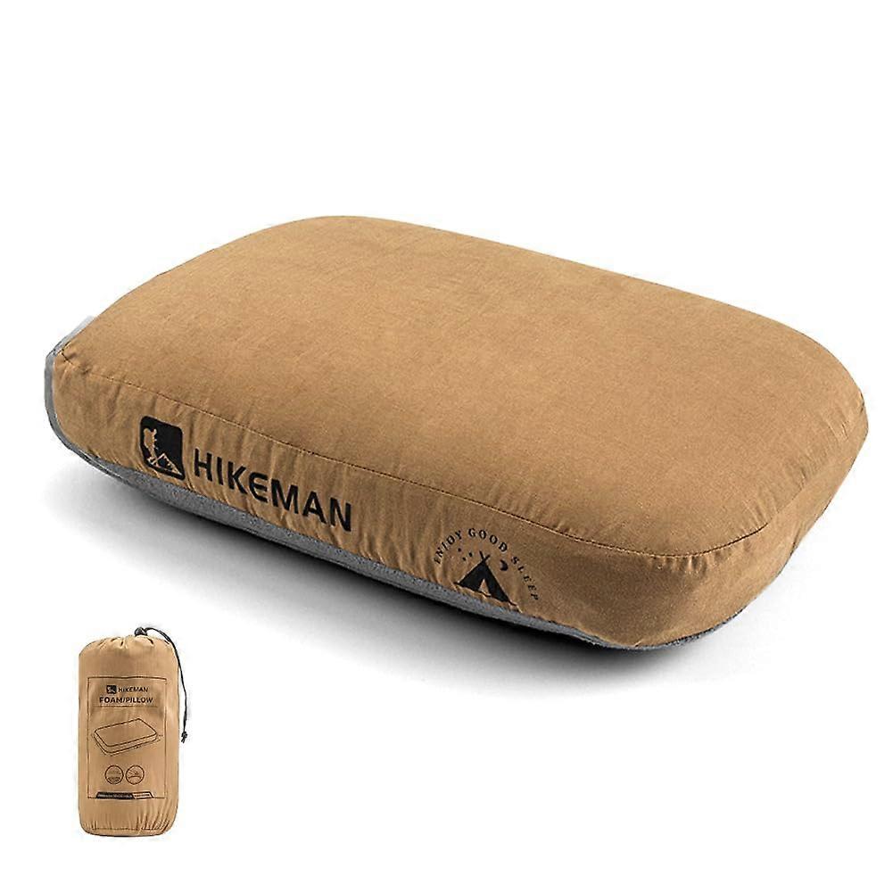 Soft, Slow Recovery Memory Foam Travel Pillow for Camping, Portable Neck Support Cushion, Comfortable Sleep Pillow (Coffee)
