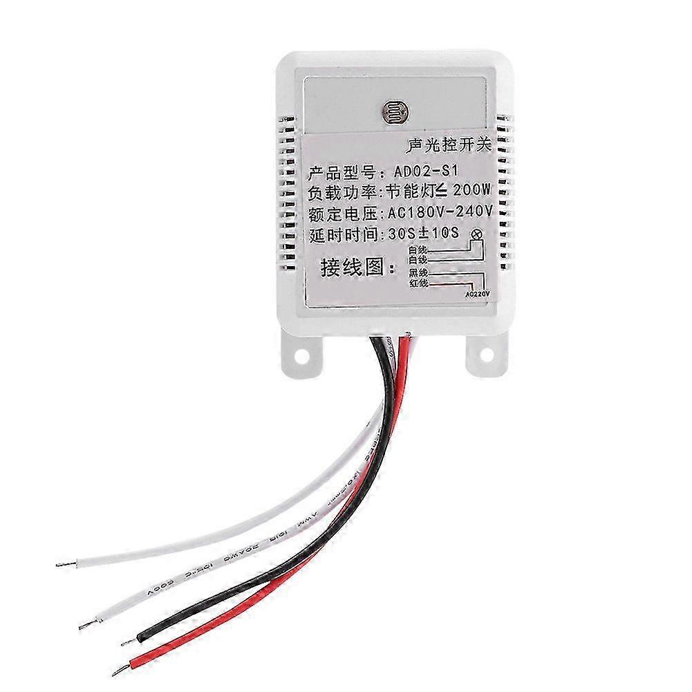 Voice Sensor Control Switch for AC220V 50/60Hz - LED Light Activated Lamp with Adjustable Delay Feature