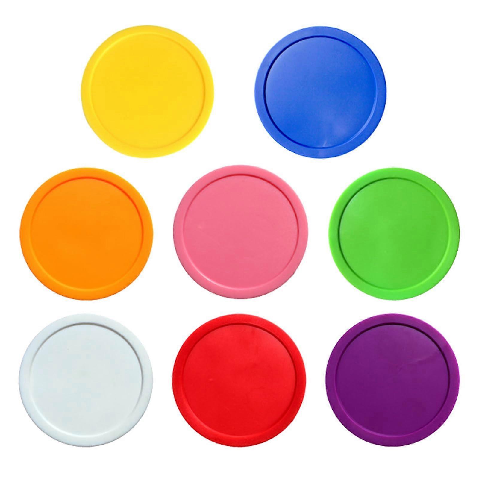 Air Hockey Pucks 8 Pack - 3.2 Inch Heavy Replacement Round Pucks For Home Game Room Table