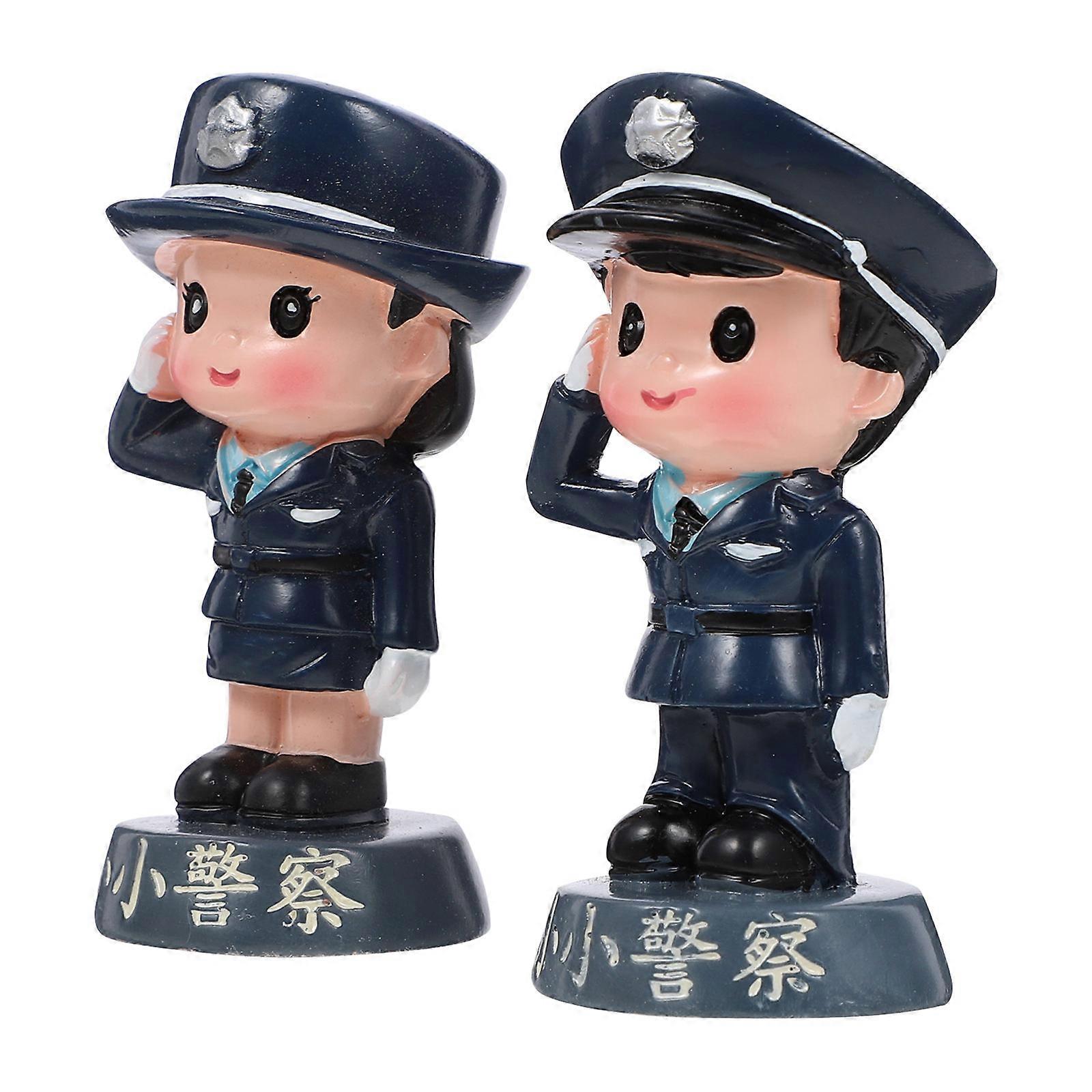 2 قطعة عيد ميلاد حزب كعكة ديكور توبر صغير رجال الشرطة نموذج تمثال