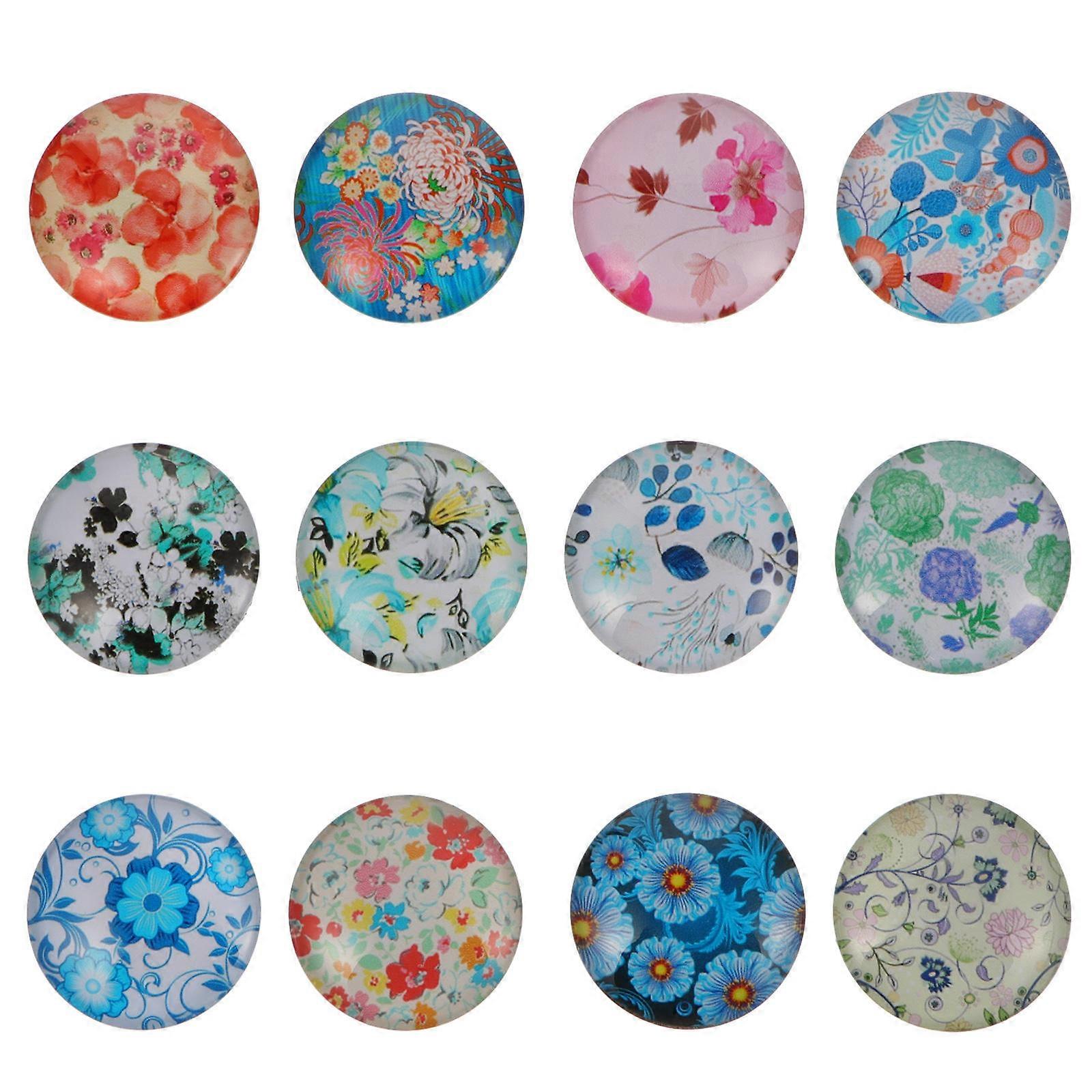 かわいい花の磁石ガラス冷蔵庫の磁石ステッカー家庭ユーザーホームキッチンの装飾12個