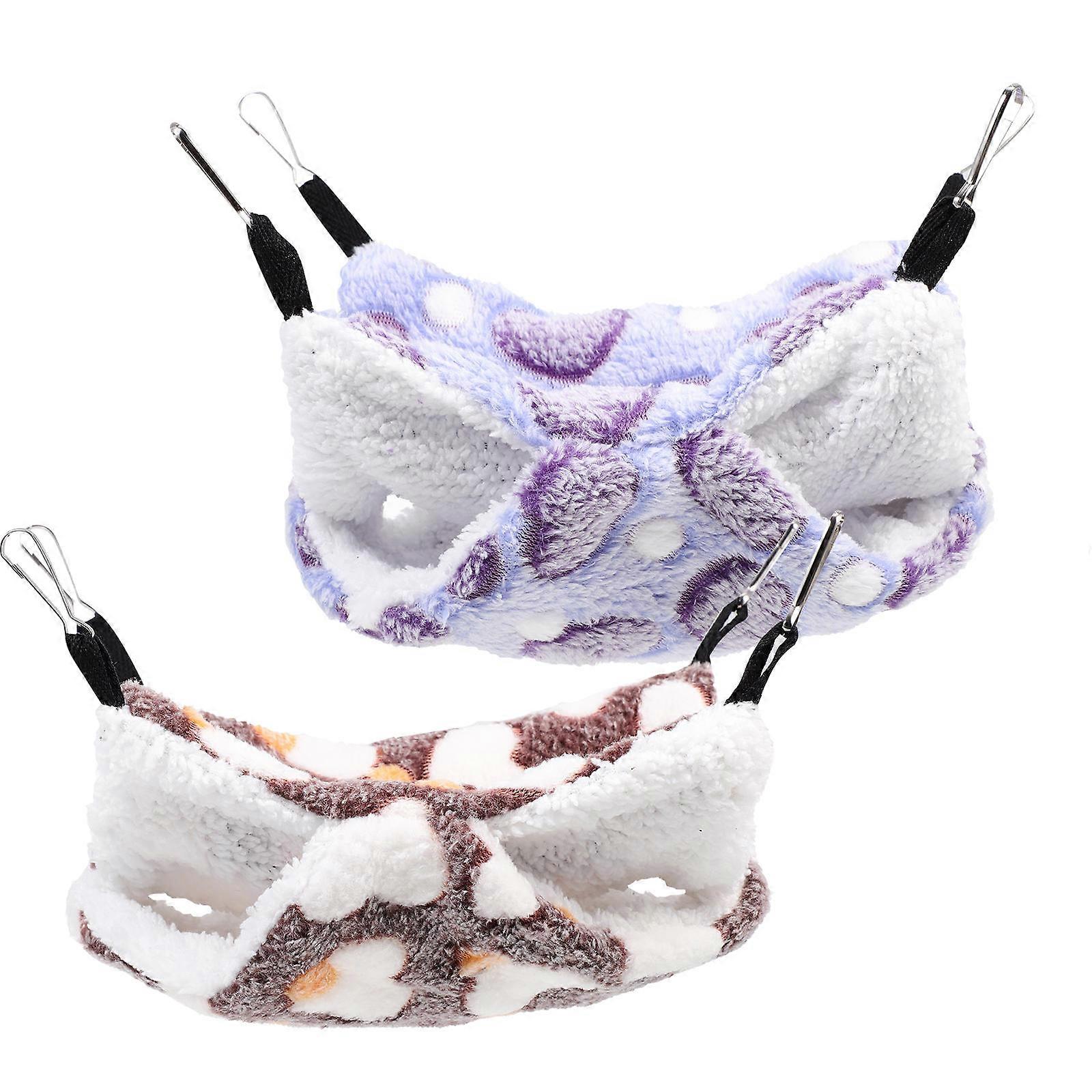 Hamster Accessories Comfortable Hammocks Hamsters Hiding Place Coral Fleece 20.00X20.00X3.00cm 2Set