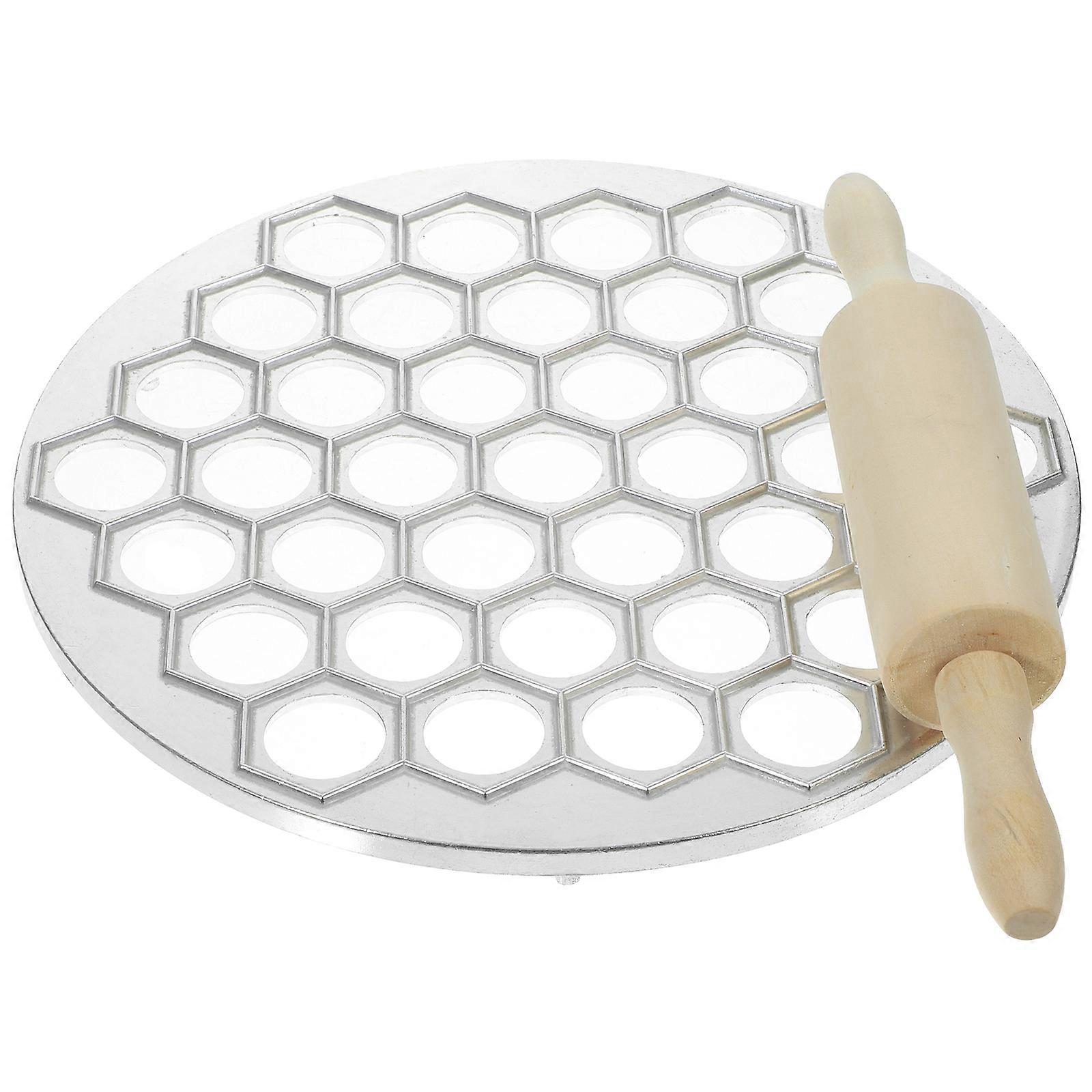 Russian Dumpling Maker Set with Aluminum Mold and Wood Rolling Pin for Efficient Kitchen Use