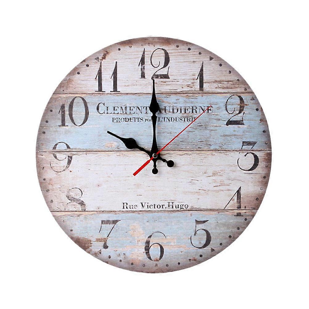 Wooden Wall Clock for Keeping Time Round Battery Operated Multi Pattern