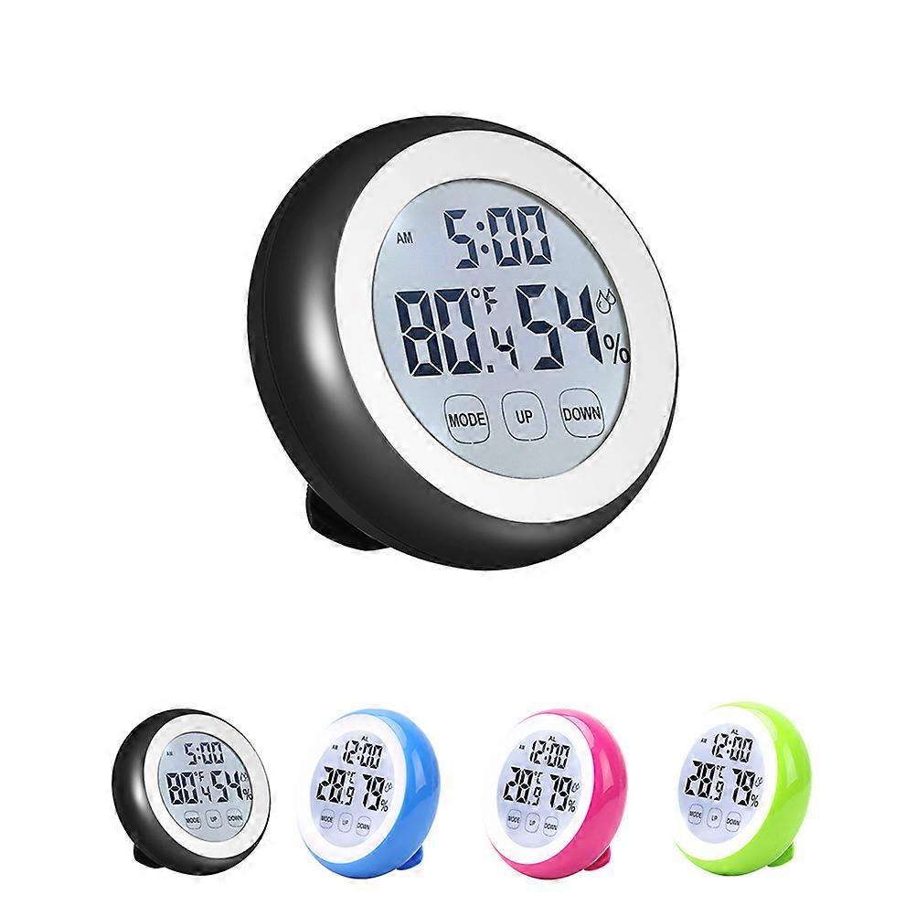 Temperature Display Indoor Touch Screen Hygrometer For Temperature Black 9.00X9.00X2.50CM Temperature Measurement 1Pcs