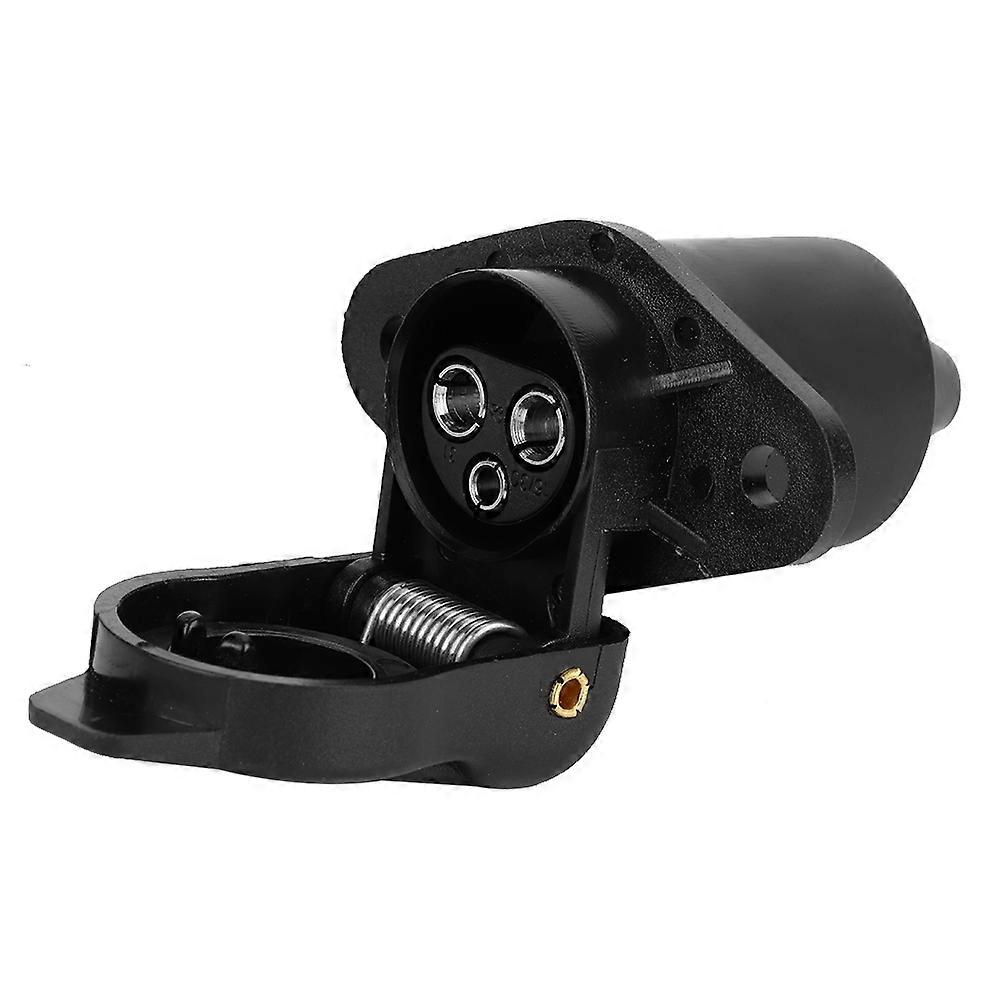 Black Plastic 3 Pin Trailer Socket Wiring Connector Adapter for Trailer
