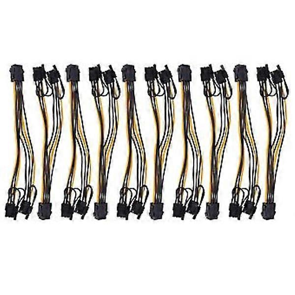 10 pcs 6-pin to dual PCIe 8-pin (6+2) Graphics Card PCI Express Power Adapter GPU VGA Y-splitter Extension