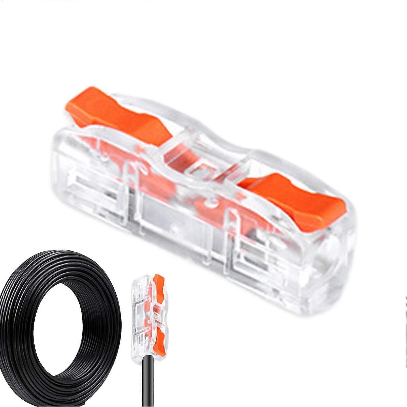 Lever Wire Connector, Inline Splice Connector, 1 to 1 Electric Splice for Dining Room and Factory, Orange Color
