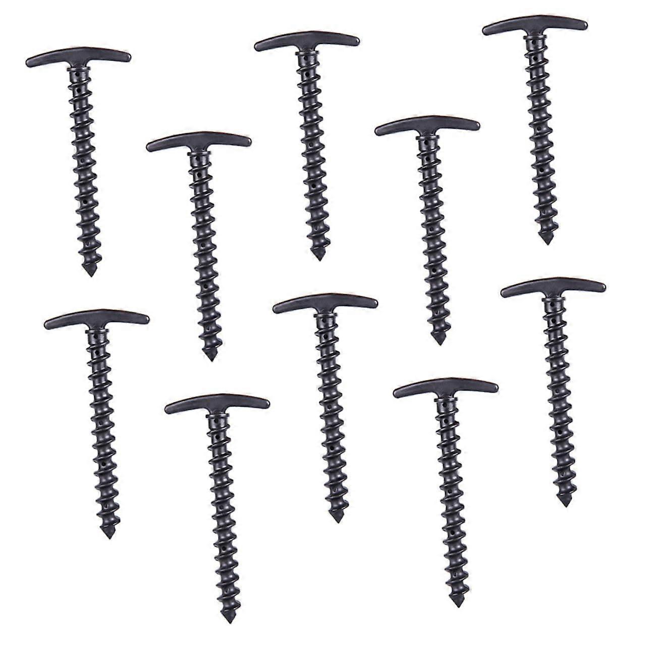 10-Piece Heavy-Duty Nylon Ground Stakes for Secure Tent and Awning Setup on Various Outdoor Surfaces