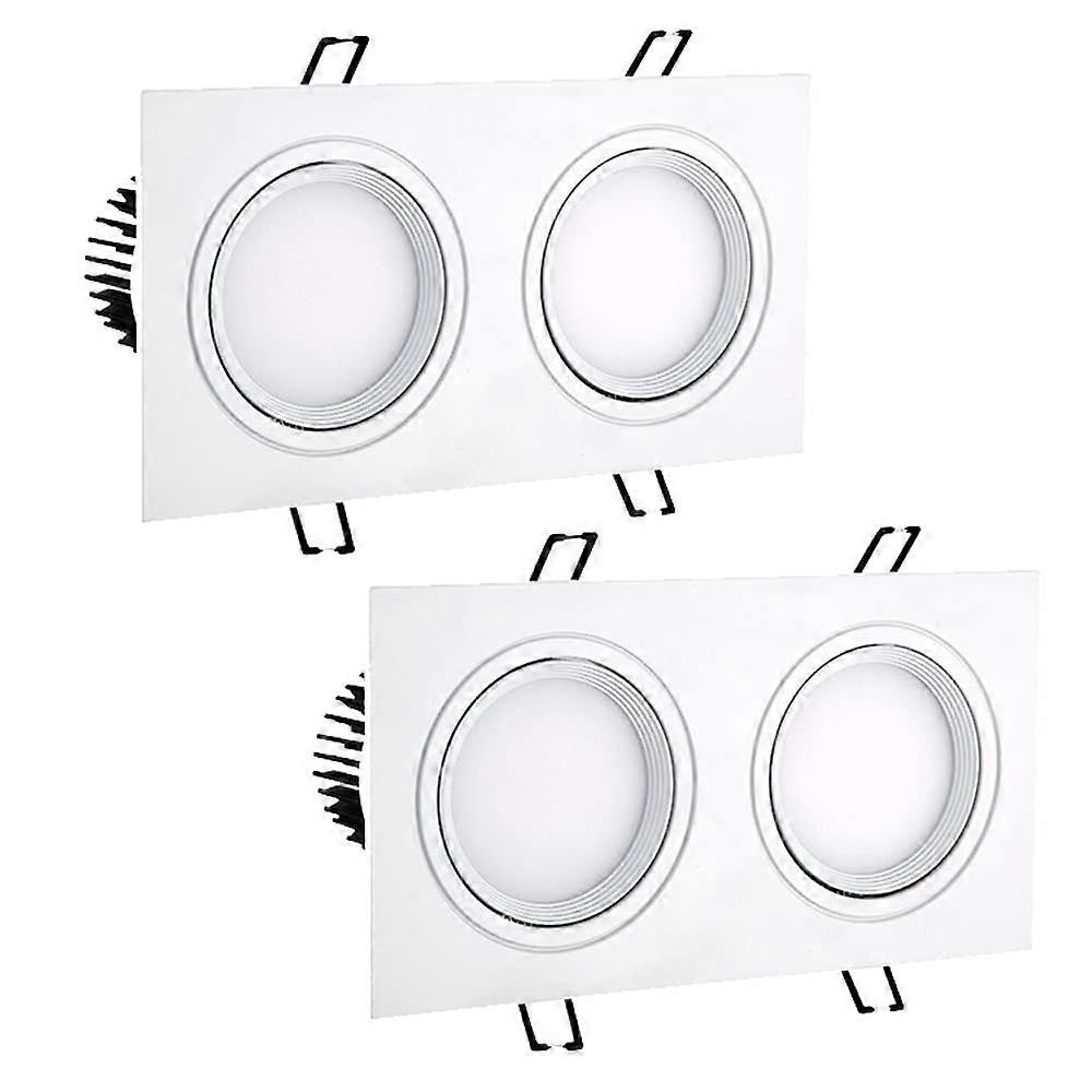 2pack gimbal eyeball recessed lights, double head, canless downlight, 10–60 W, brightness, retrofit panel light, LED disc light, 4000 K