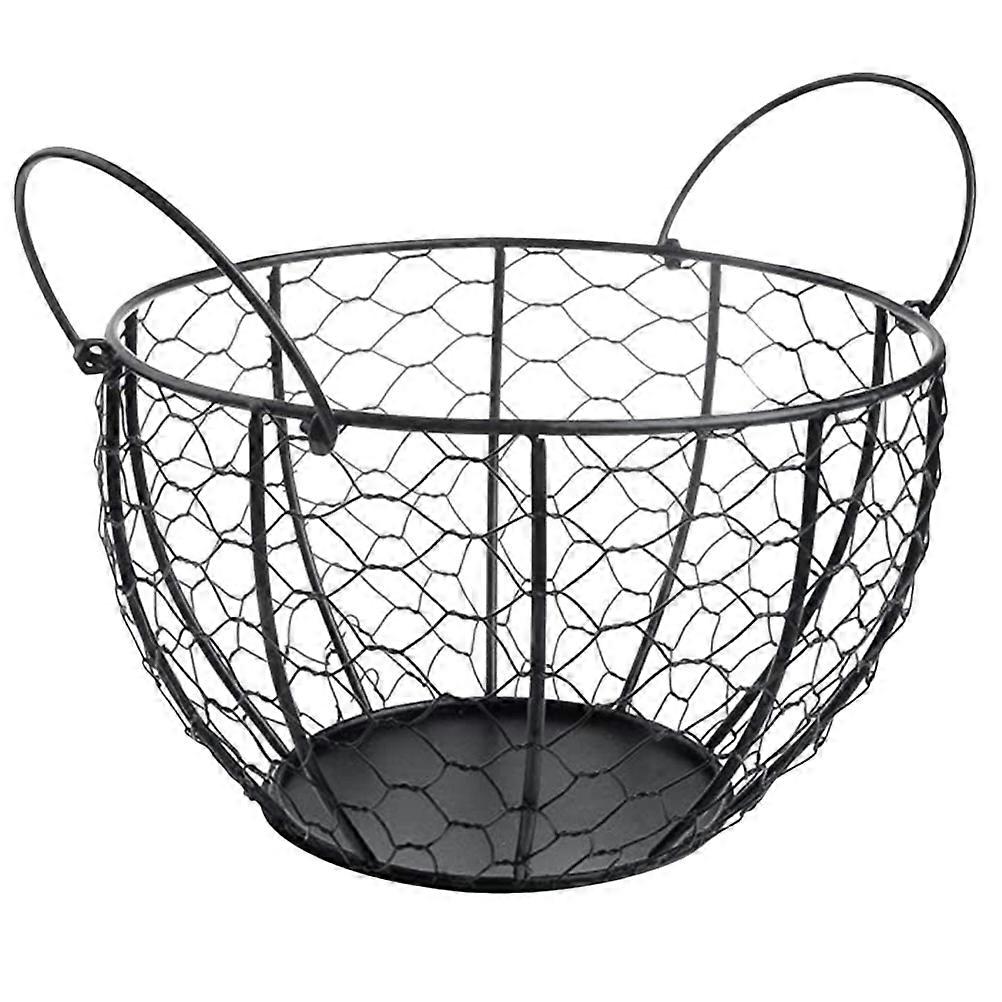 Black Iron Fruit Basket for Kitchen with Better Ventilation Compact Size 16361750